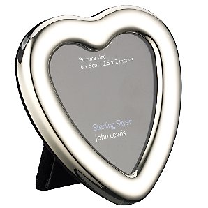 John Lewis Sterling Silver Heart Frame, 6x5cm