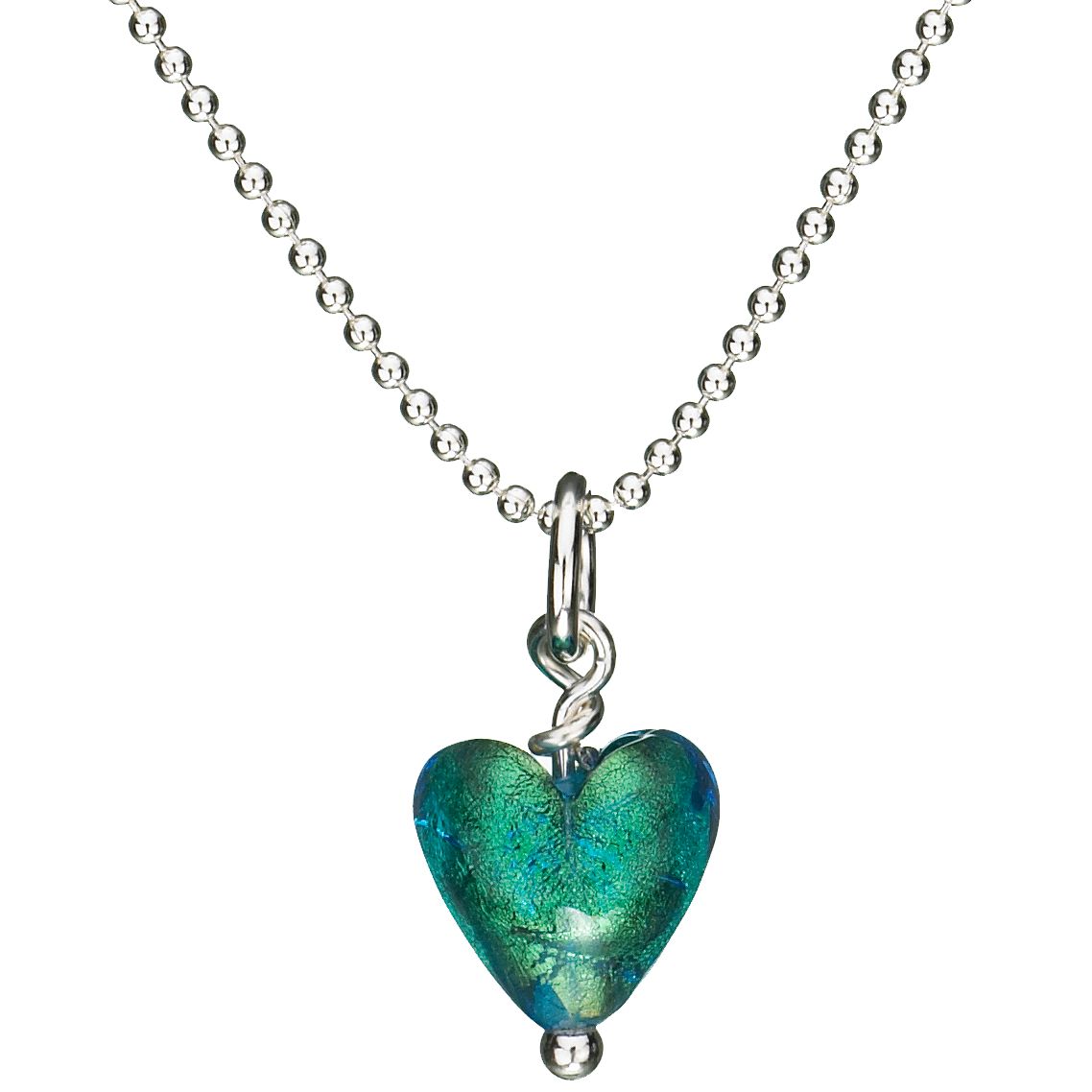 Martick Jewellery Murano Heart Pendant, Green, MJXSGP