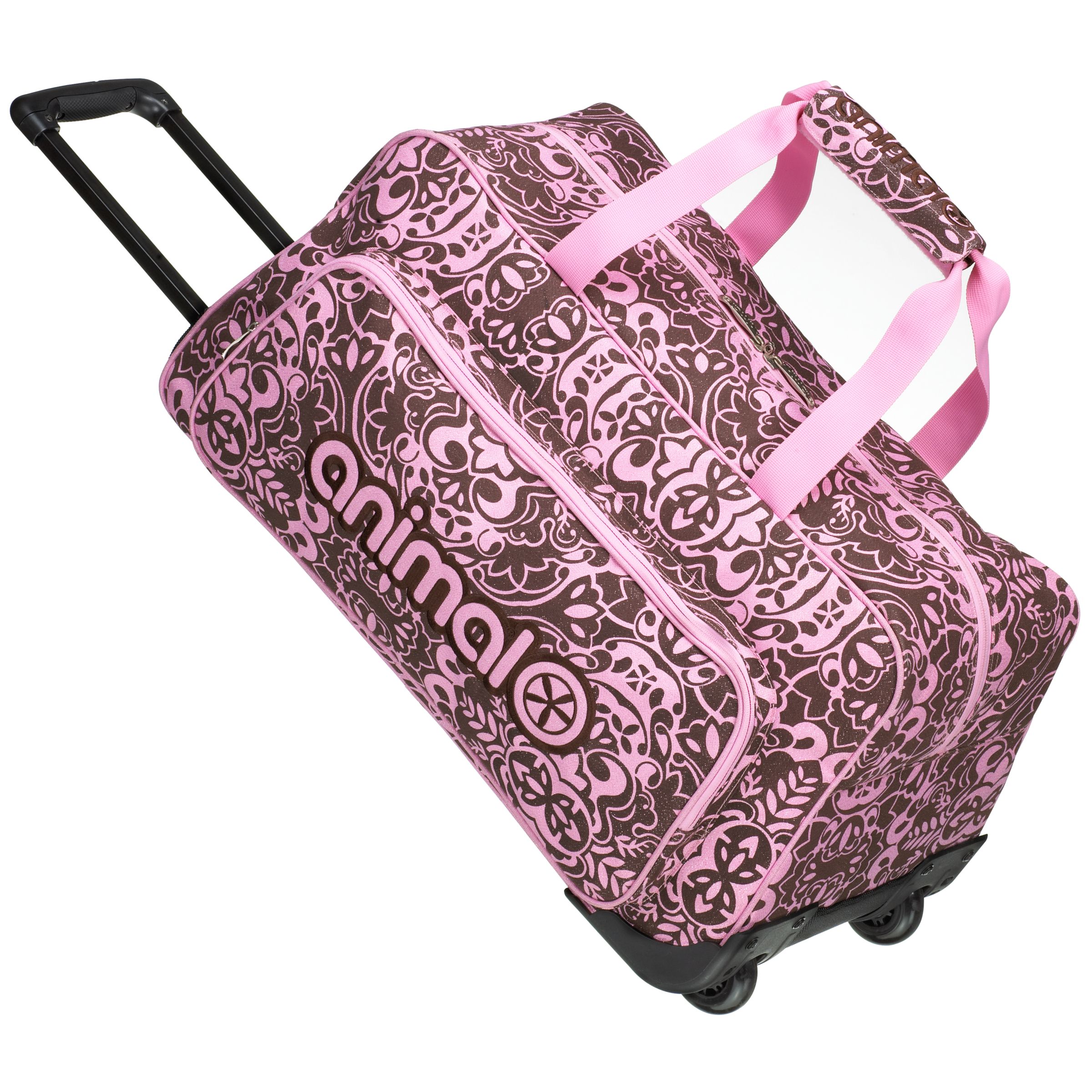 Animal Medium Wheeled Sparkle Holdall Pink