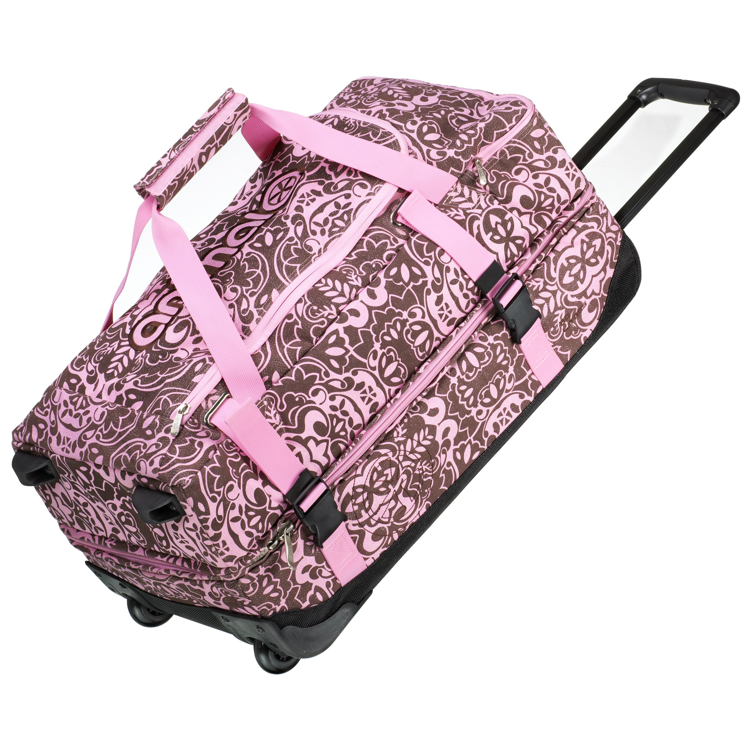 Animal Sparkle Splitter Large Wheeled Holdall Pink