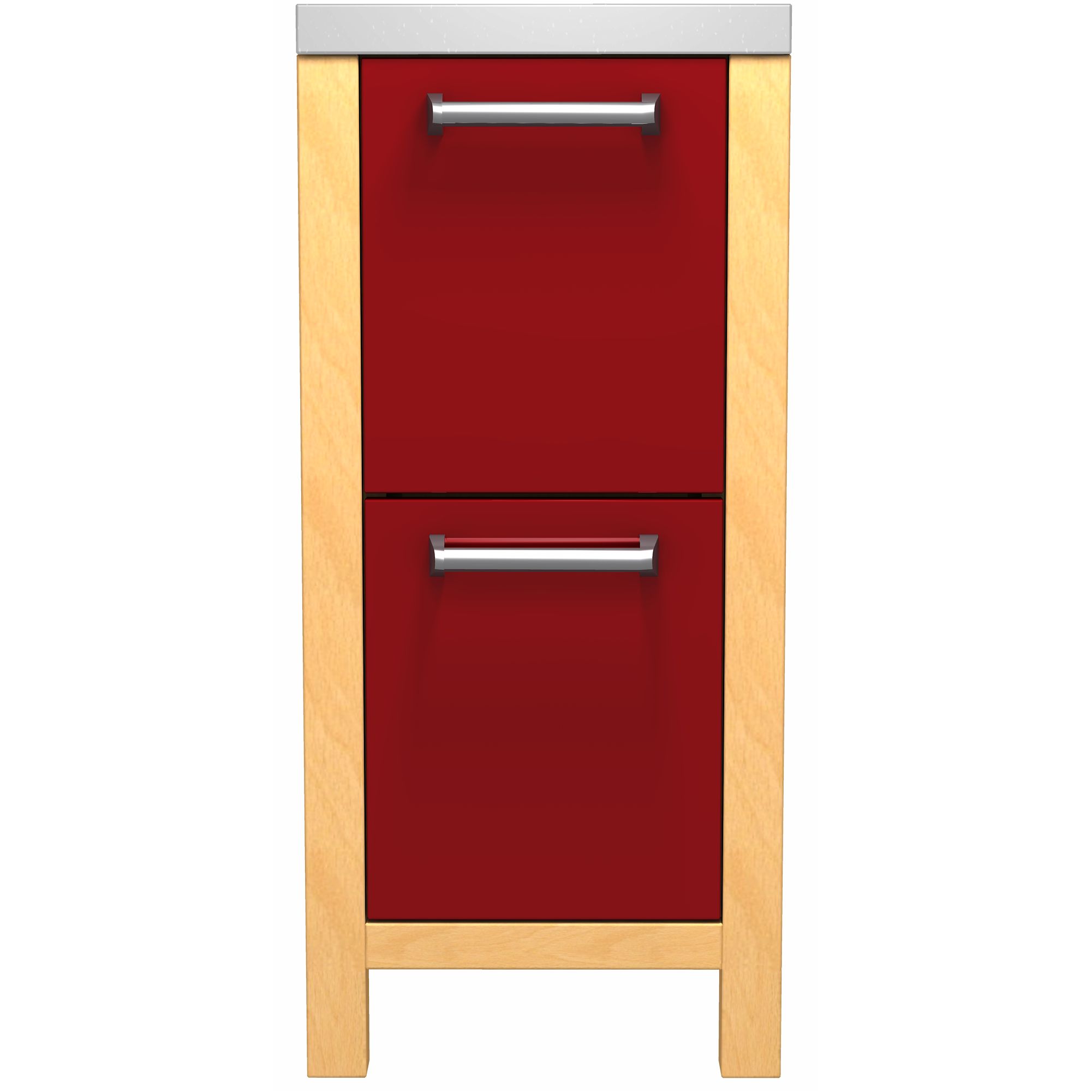 John Lewis FSDG110 1100mm 2 Drawer Base Freestanding Kitchen Unit Burgundy