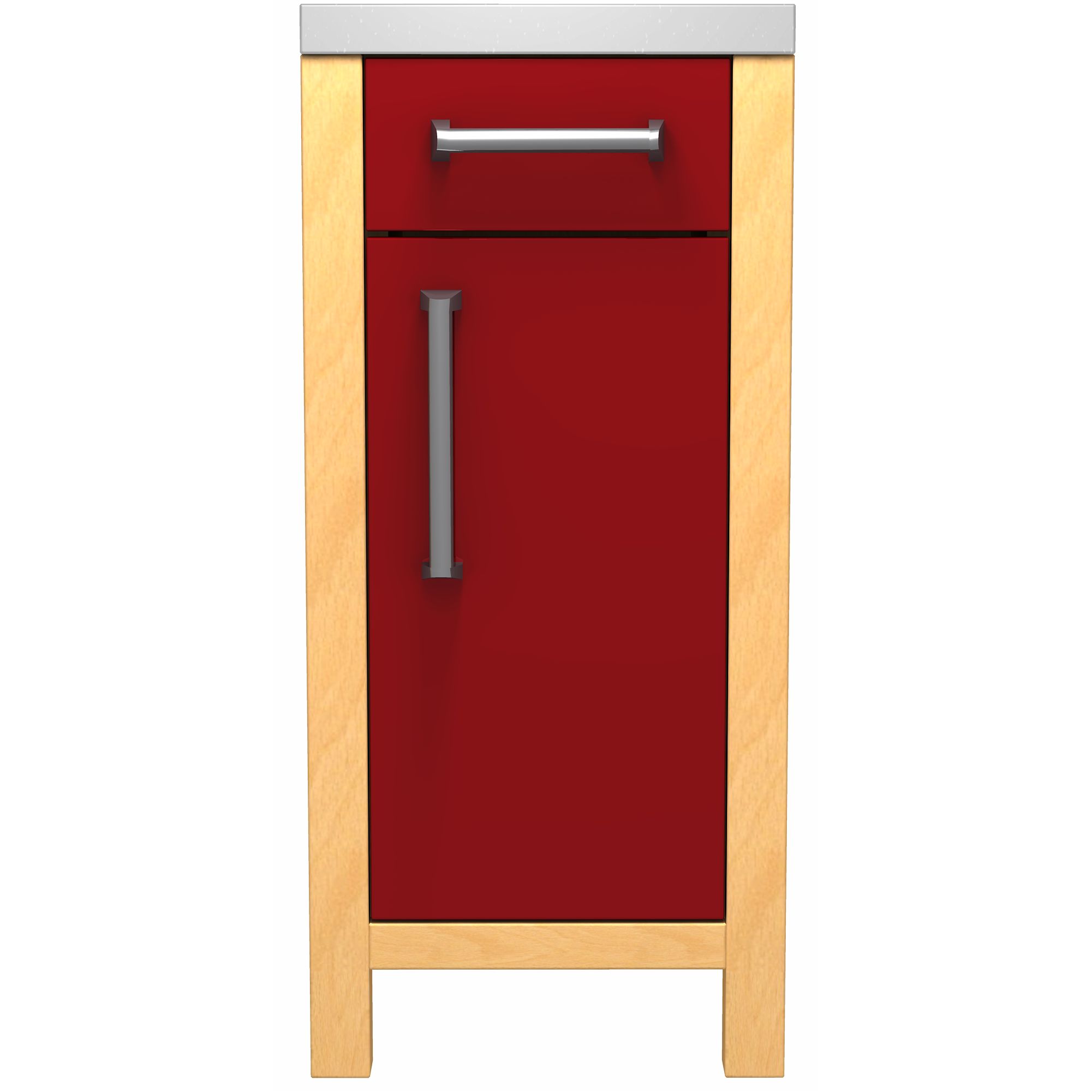 John Lewis FSBD40R 400mm Drawline Base Freestanding Kitchen Unit, Right-Hand Hinge, Burgundy