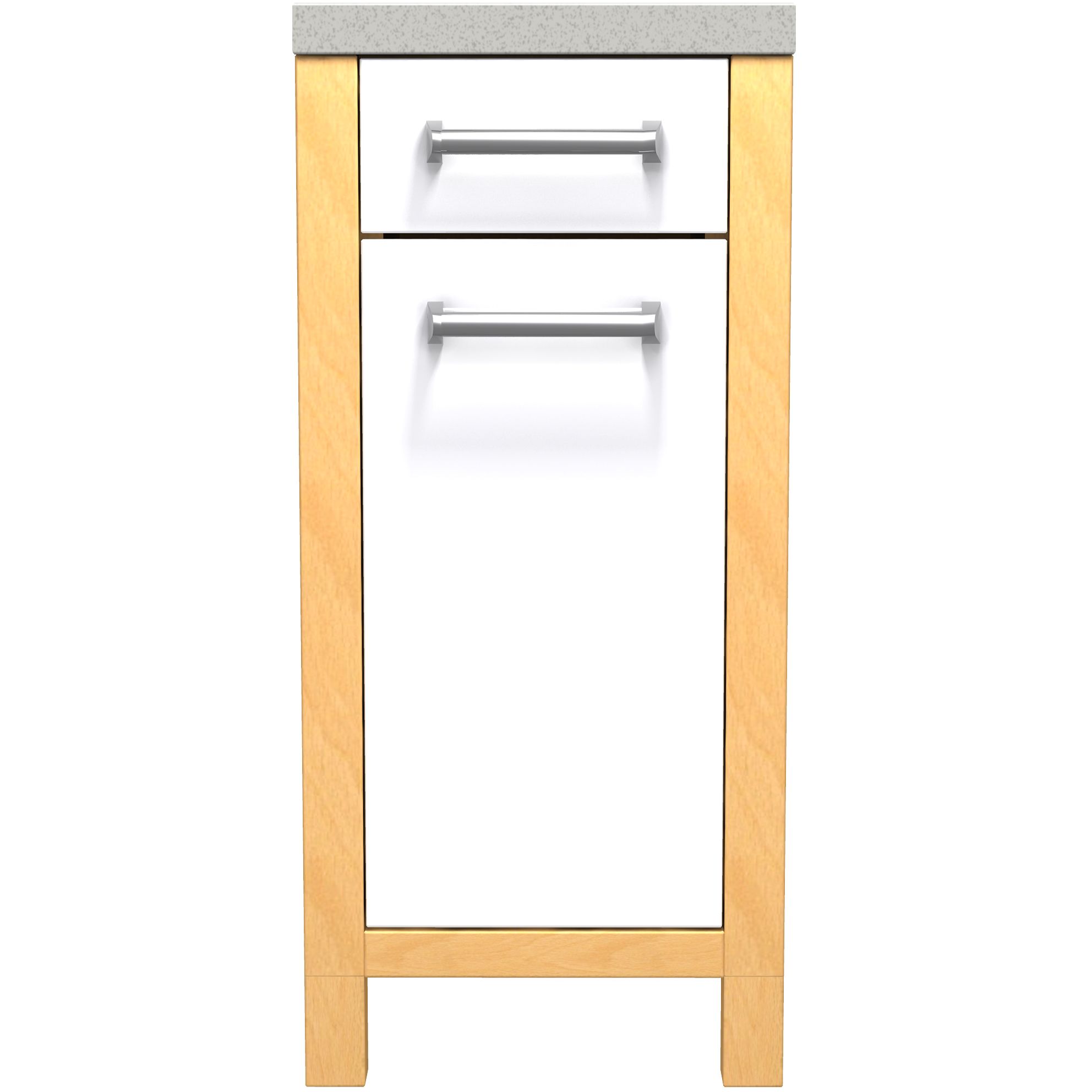 John Lewis FSBPWBD 400mm Drawline Pull-Out Bin Base Freestanding Kitchen Unit, White