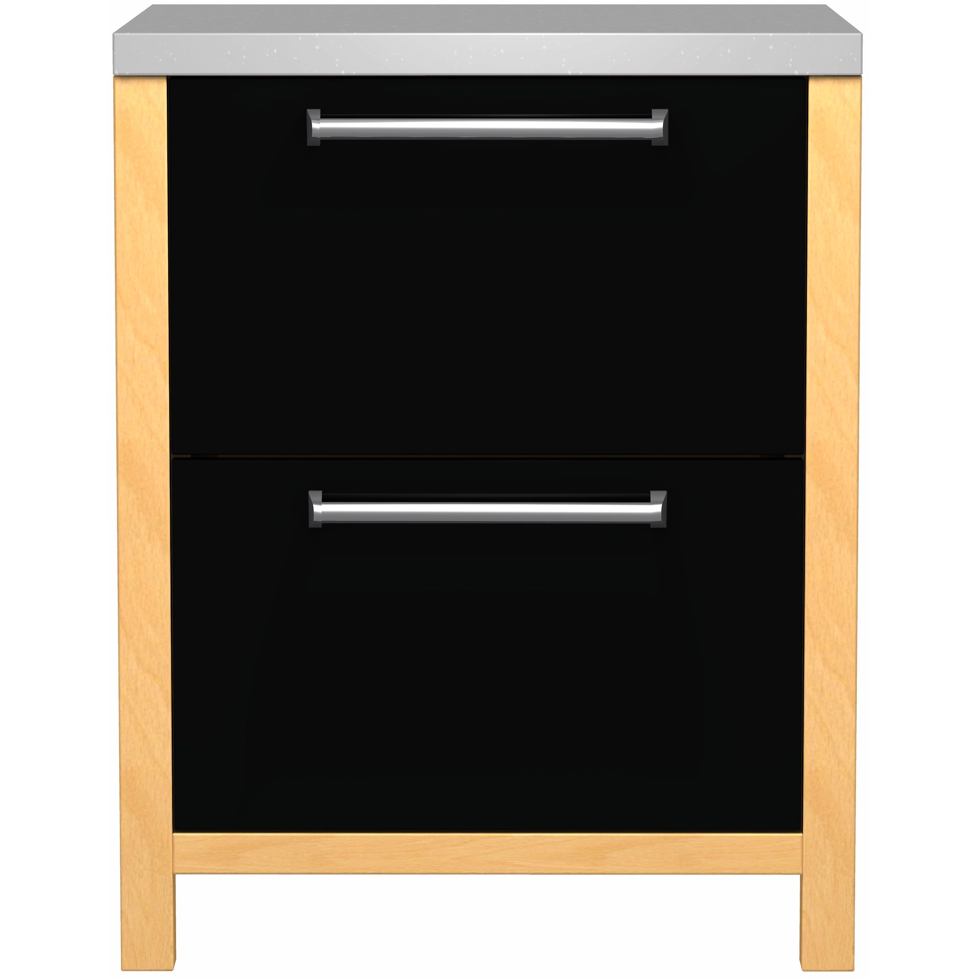 John Lewis FSDG70 700mm 2-Drawer Base Freestanding Kitchen Unit, Black