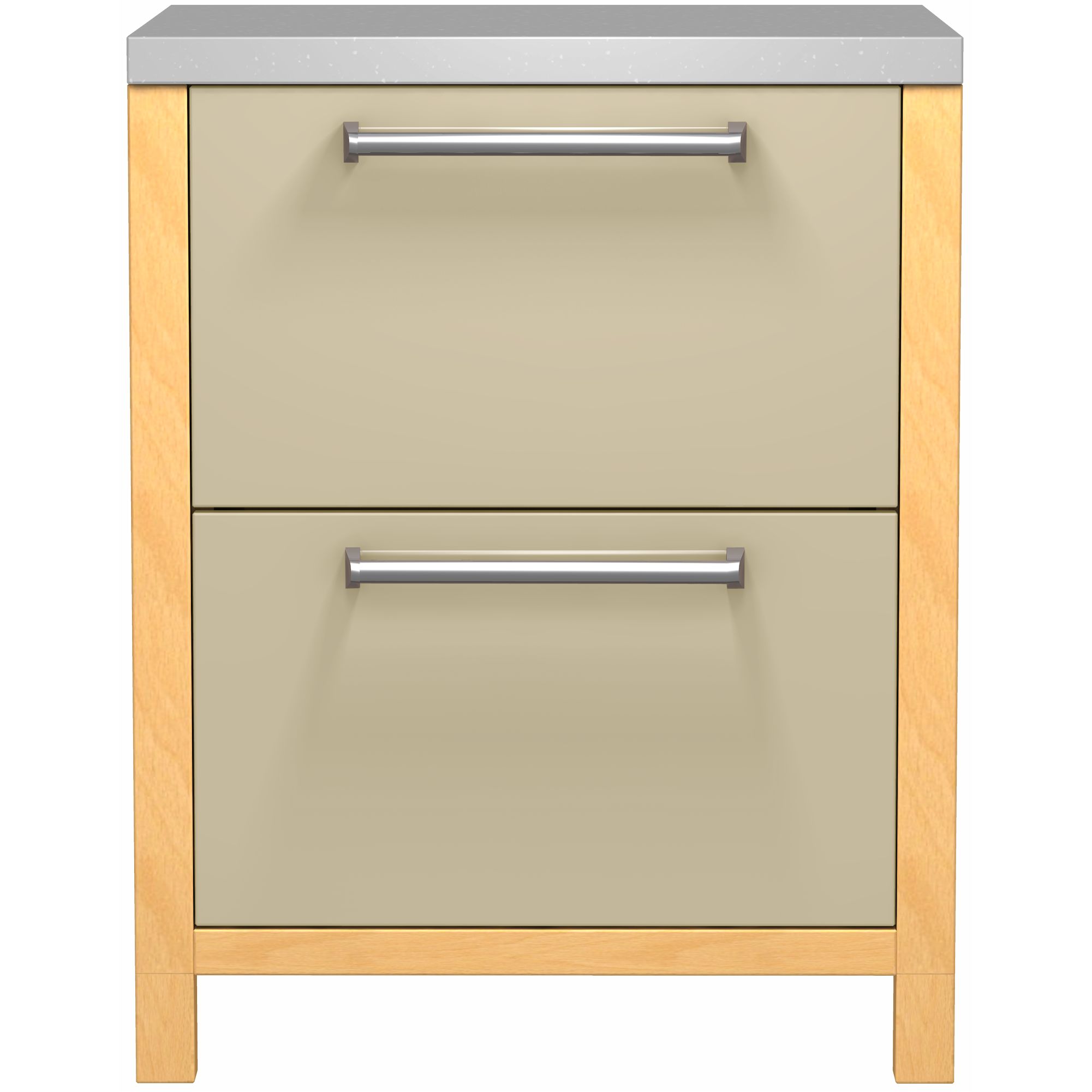 John Lewis FSDG70 700mm 2-Drawer Base Freestanding Kitchen Unit, Cappuccino
