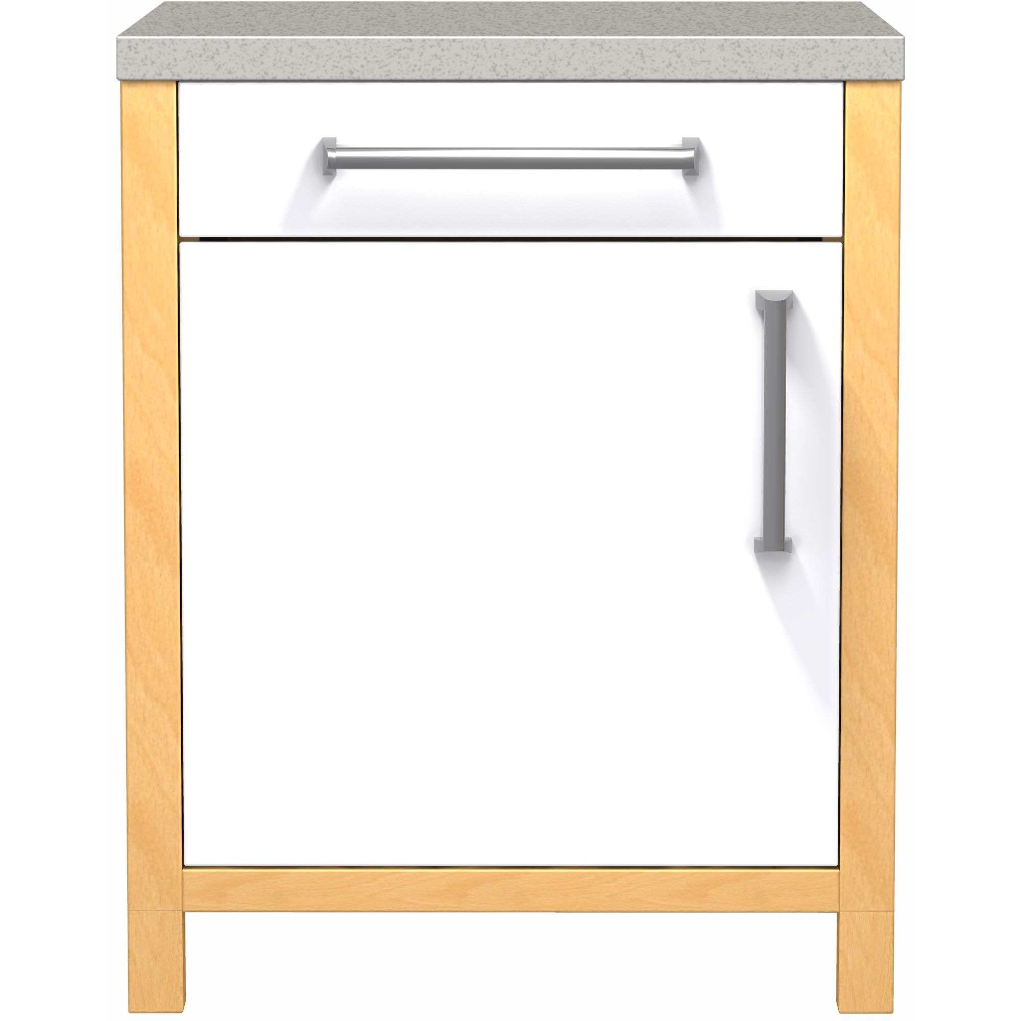 John Lewis FSBD70L 700mm Drawline Base Freestanding Kitchen Unit, Left-Hand Hinge, White