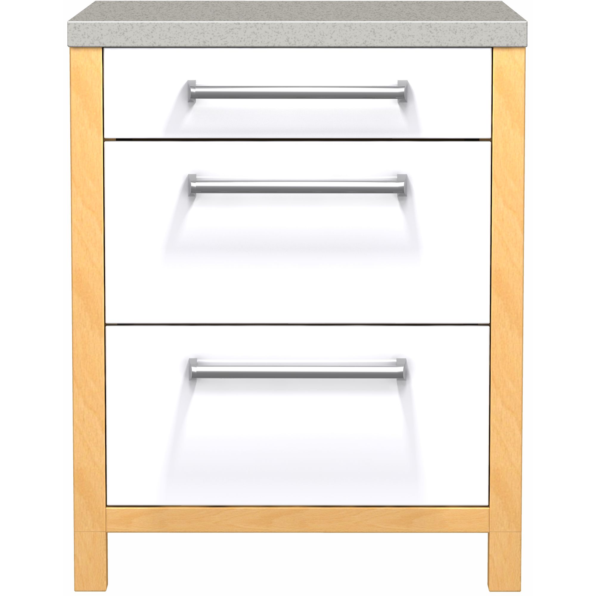 John Lewis FSDFS110 1100mm 3-Drawer Base Freestanding Kitchen Unit, White