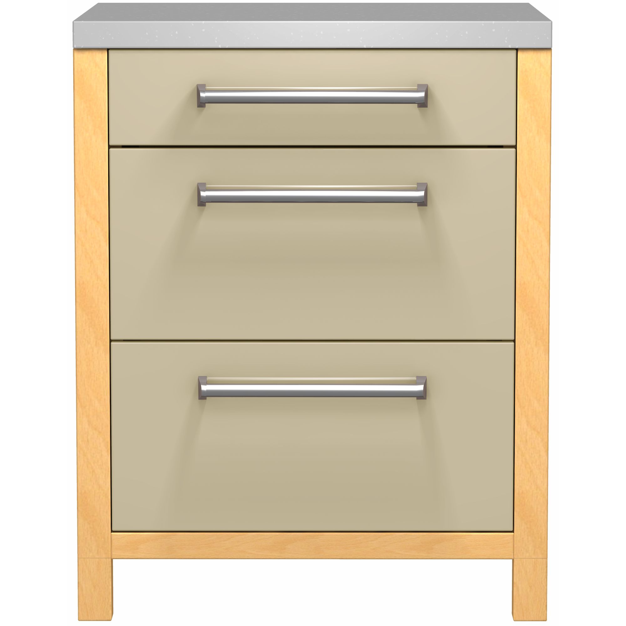 John Lewis FSDFS110 1100mm 3-Drawer Base Freestanding Kitchen Unit, Cappuccino