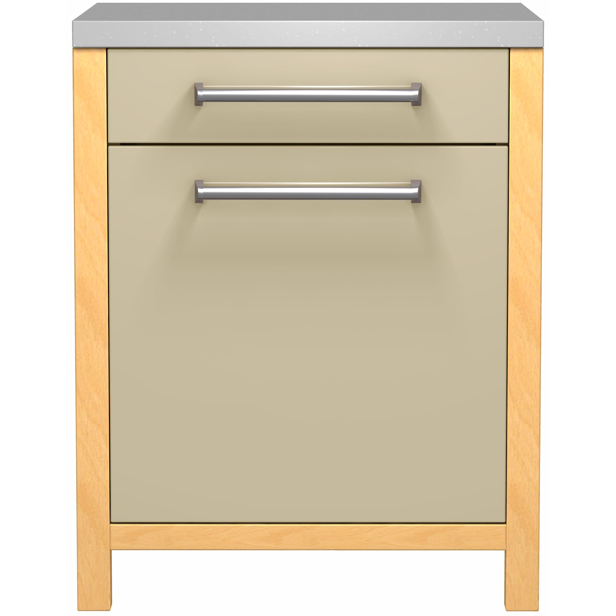 John Lewis FSBSPDD70 700mm Drawline Pull-Out Storage Base Freestanding Kitchen Unit, Cappuccino