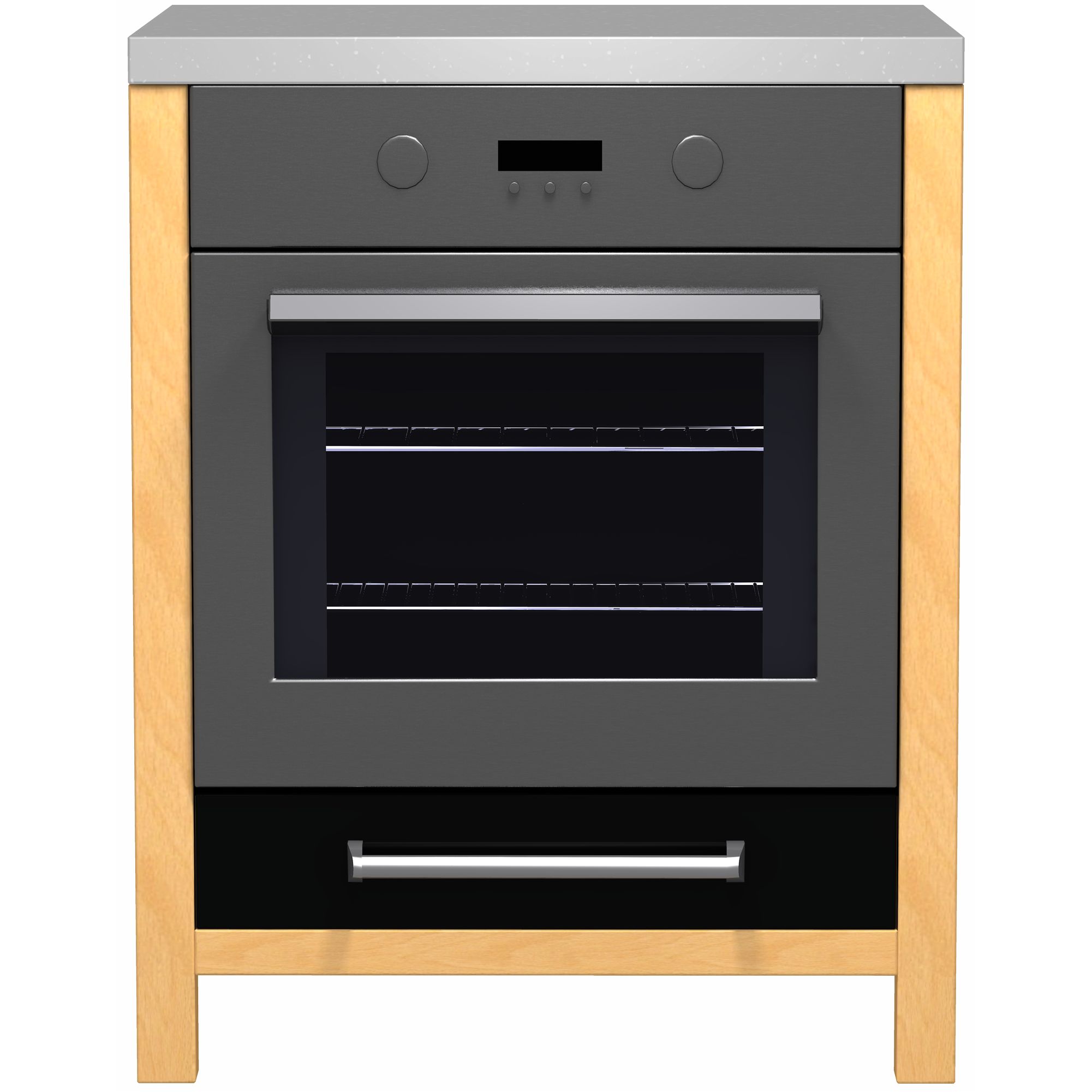 John Lewis FSBUOST70 700mm Under Oven Freestanding Kitchen Unit, Black