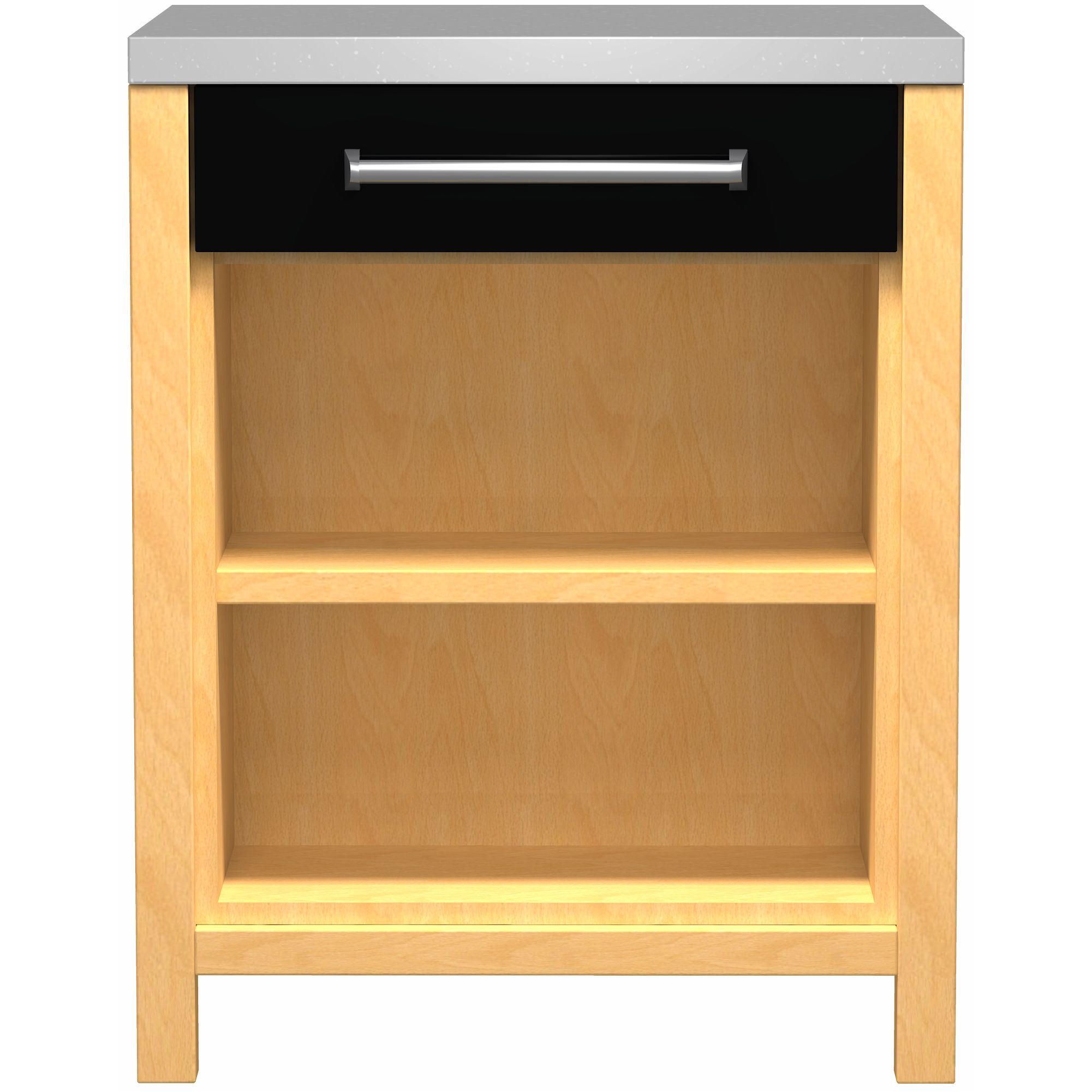 John Lewis FSBDOS110 1100mm Drawline Open Display Base Freestanding Kitchen Unit Black