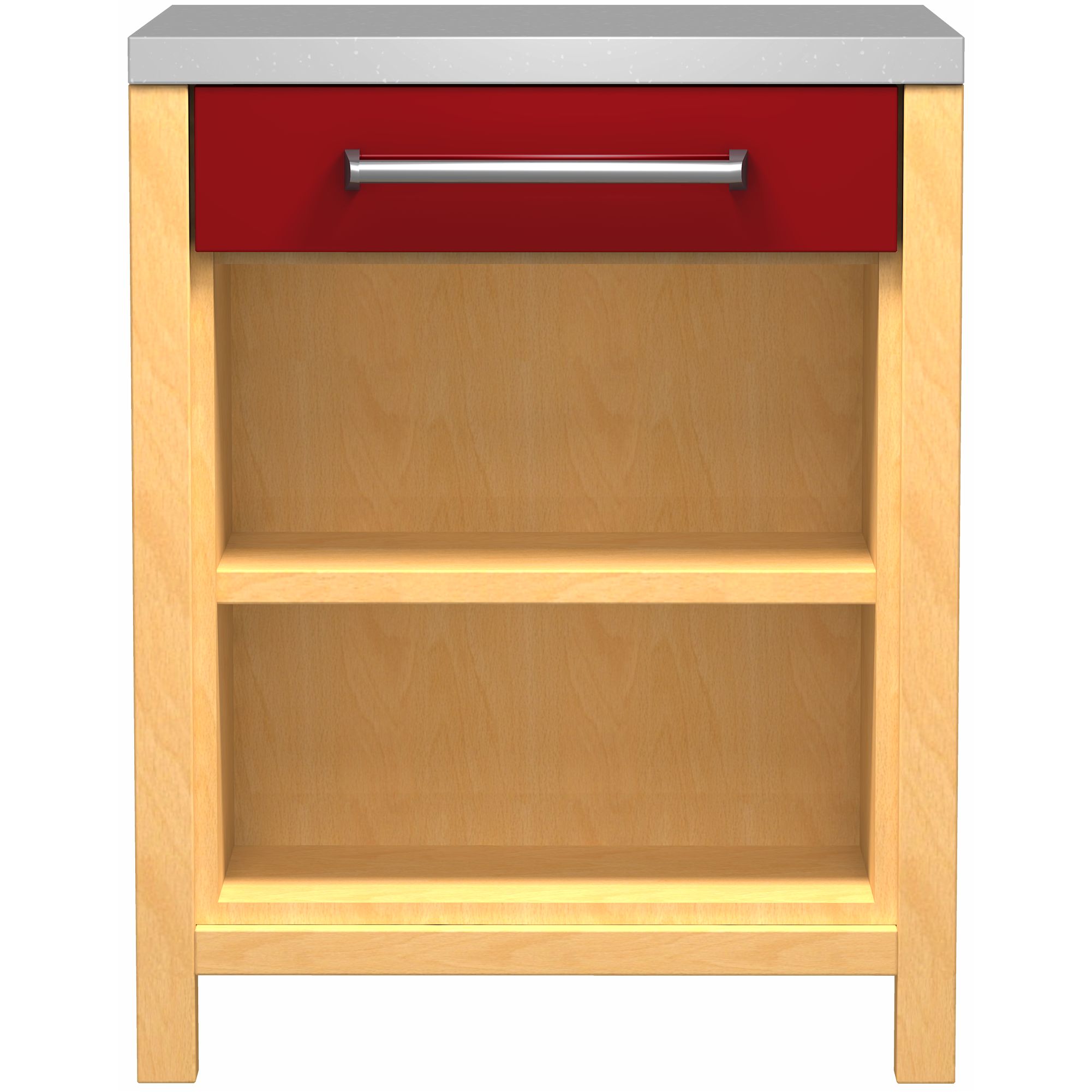 John Lewis FSBDOS110 1100mm Drawline Open Display Base Freestanding Kitchen Unit Burgundy