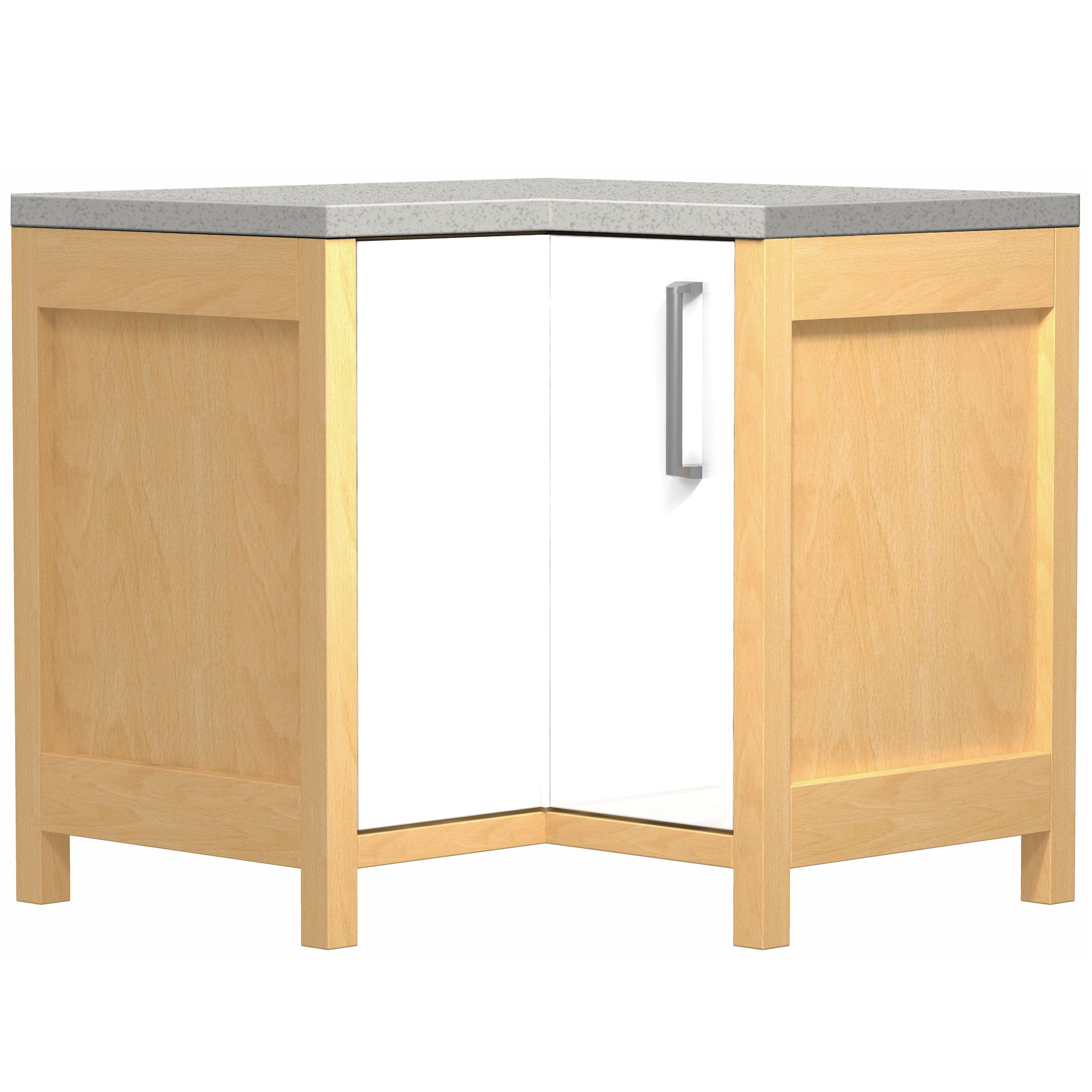 John Lewis FSBCCH95L 700mm L-Shape Corner Base Freestanding Kitchen Unit, Left-Hand Hinge, White