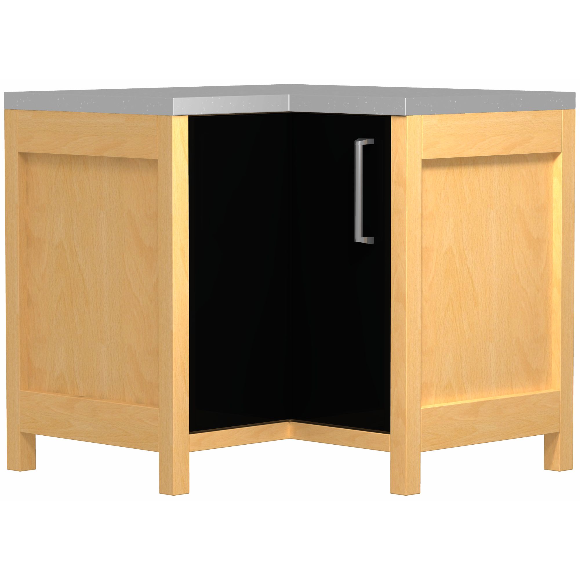 John Lewis FSBCCH95L 700mm L-Shape Corner Base Freestanding Kitchen Unit, Left-Hand Hinge, Black