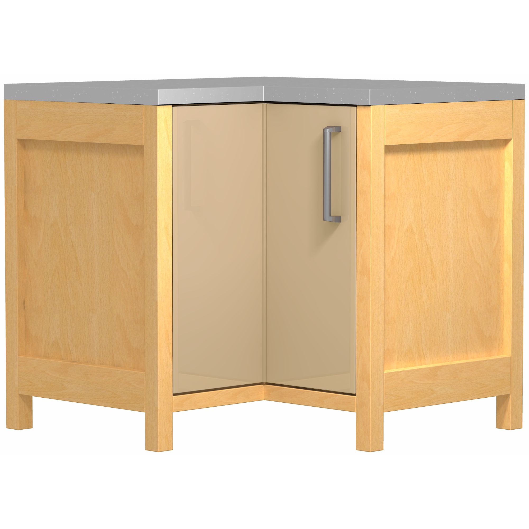 John Lewis FSBCCH95L L-Shape Corner Base Freestanding Kitchen Unit, Left-Hand Hinge, Cappuccino