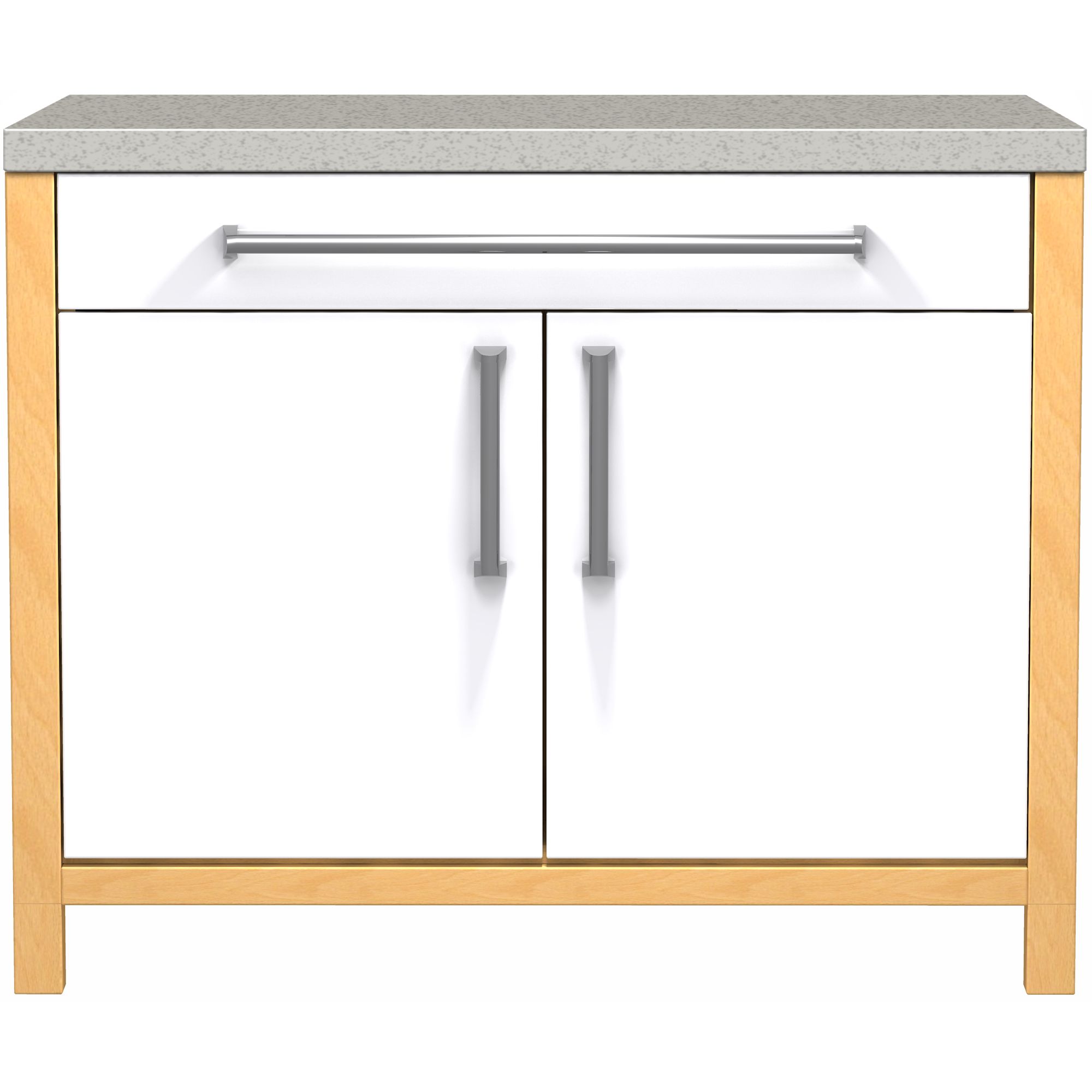 John Lewis FSBDD110 1100mm Drawline Double Base Freestanding Kitchen Unit, White