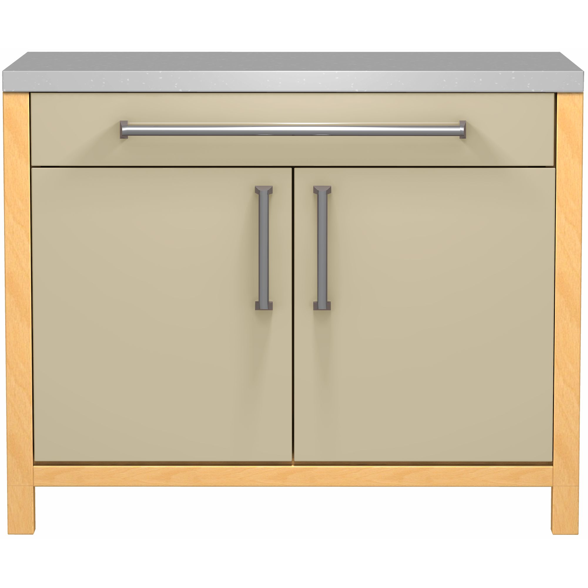 John Lewis FSBD110 1100mm 2Drawer Drawline Double Base Freestanding Kitchen Unit Cappuccino