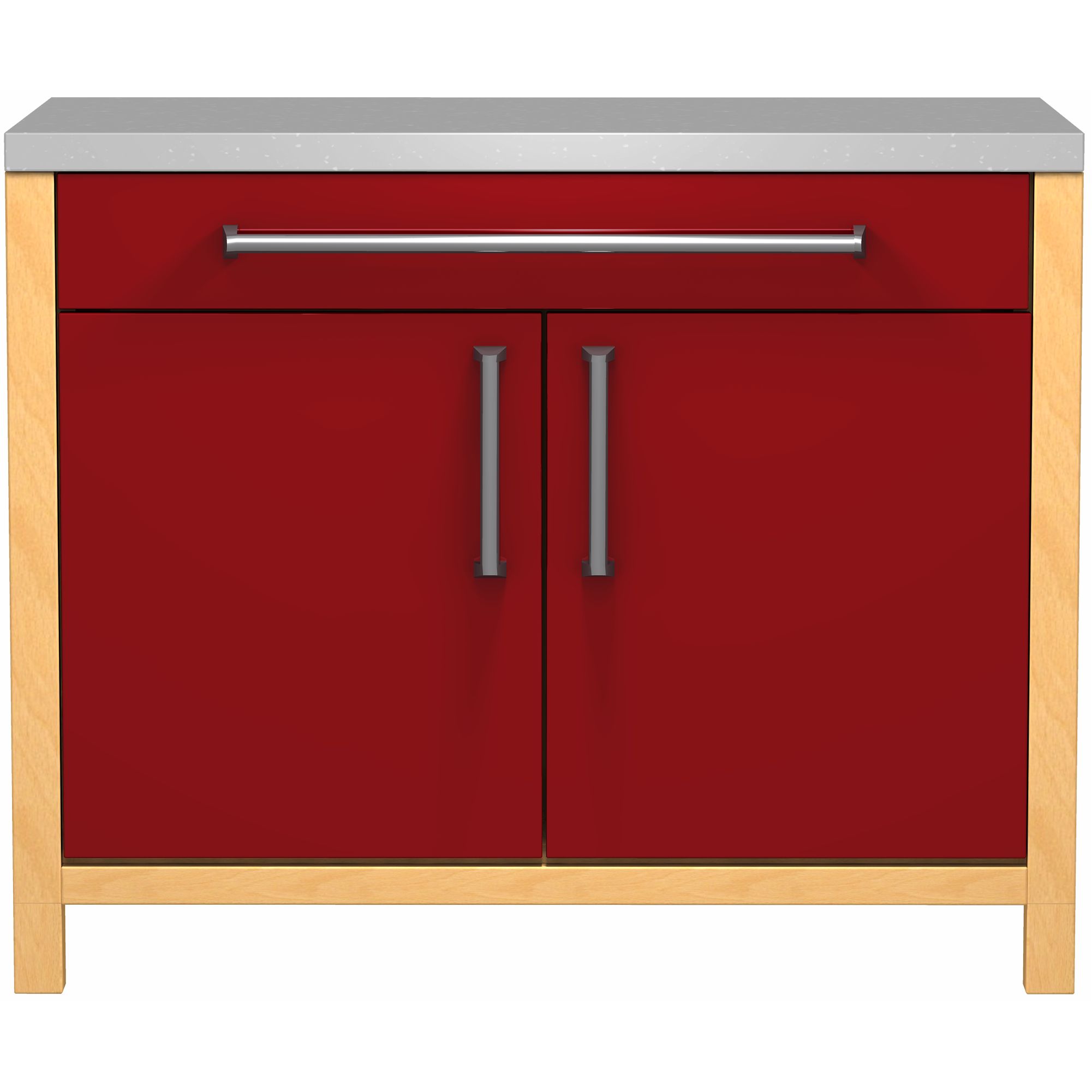John Lewis FSBD110 1100mm 2Drawer Drawline Double Base Freestanding Kitchen Unit Burgundy