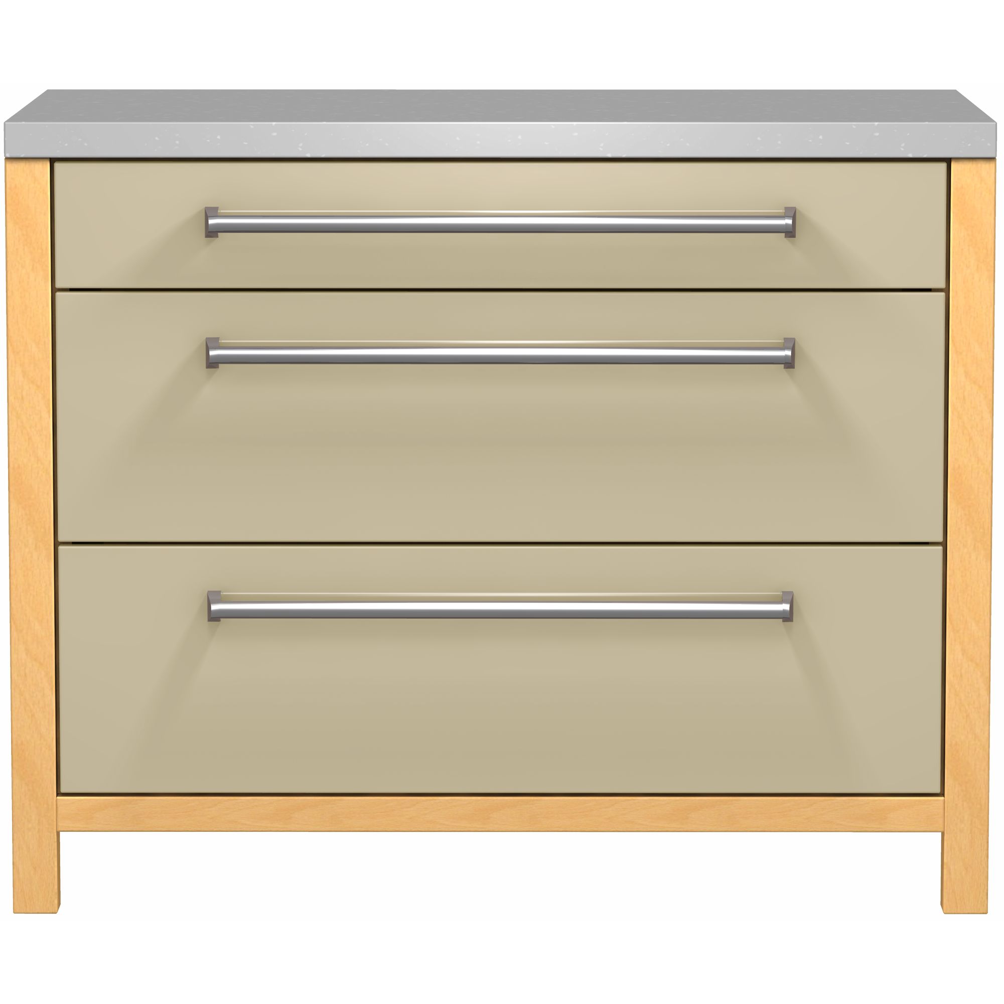 John Lewis FSDFS110 1100mm 3-Drawer Base Freestanding Kitchen Unit, Cappuccino