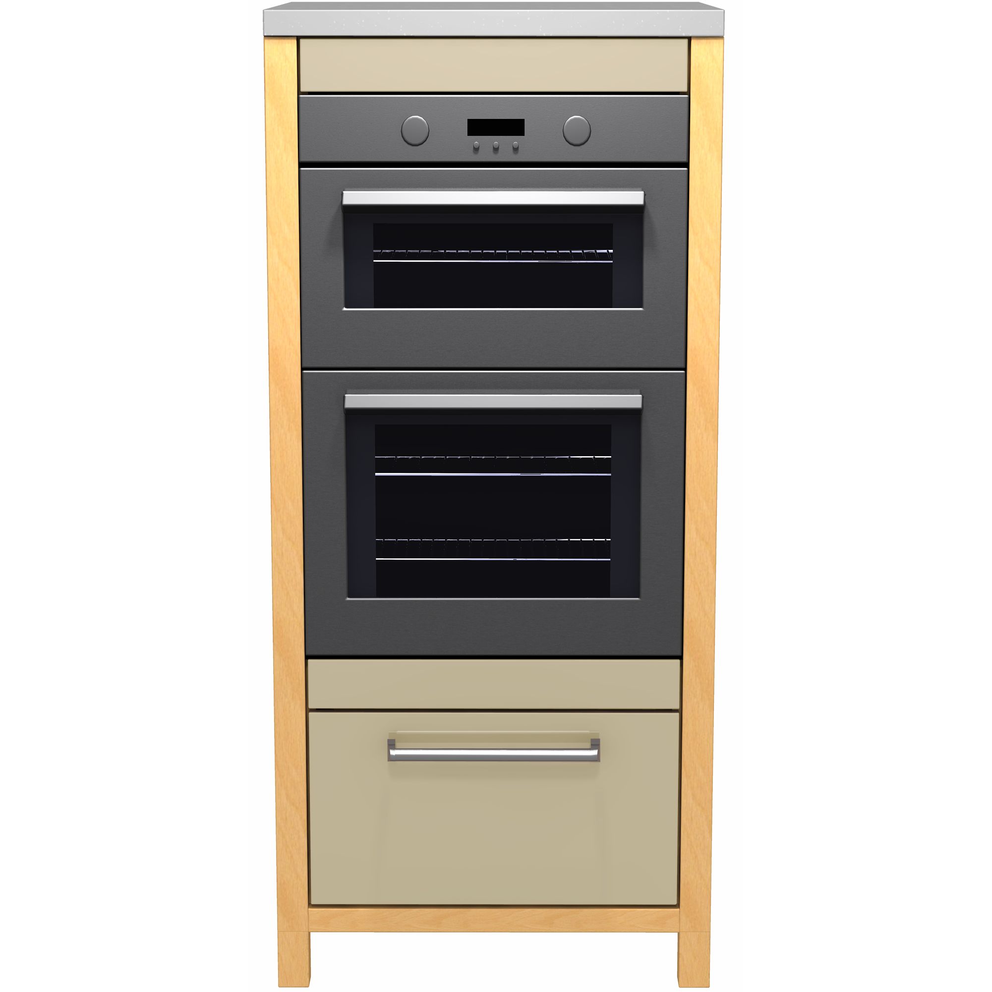 John Lewis FSAP70/15/08 700mm Double Oven Freestanding Kitchen Unit, Cappuccino