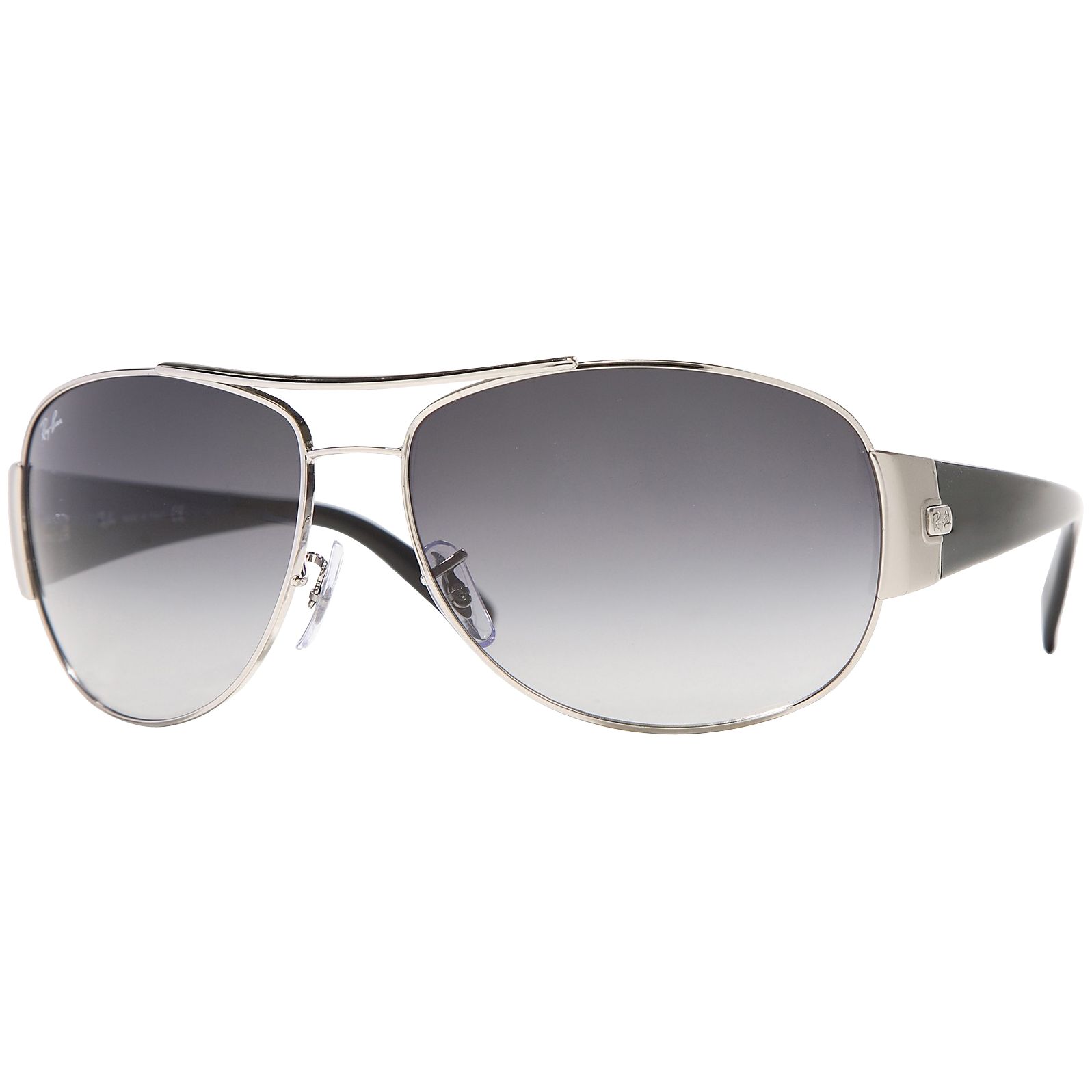 Ray-Ban Luxottica Aviator Sunglasses, Silver & Black