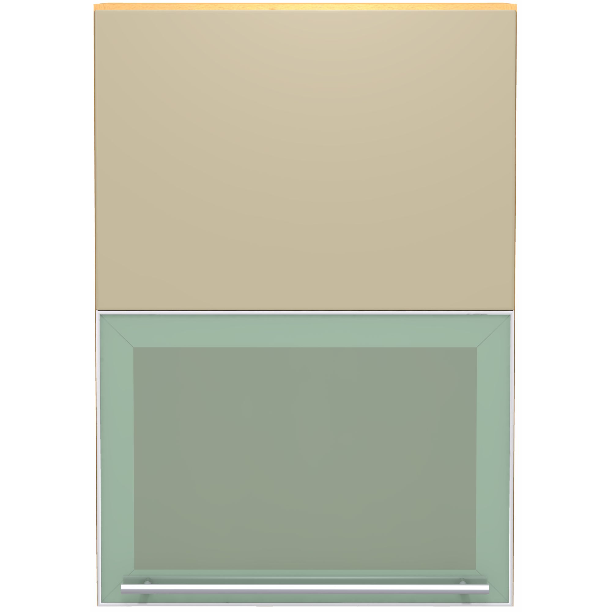 John Lewis FSWVD5072AL 500mm BiFold Kitchen Glass Wall Unit Cappuccino