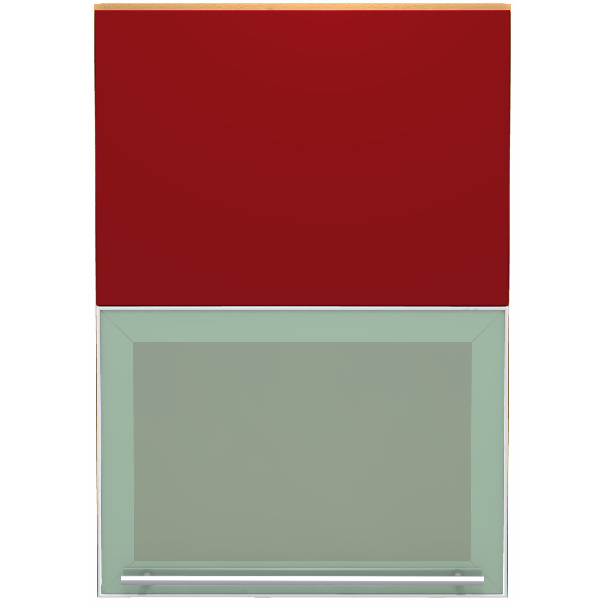 John Lewis FSWVD9072AL 900mm BiFold Kitchen Glass Wall Unit Burgundy