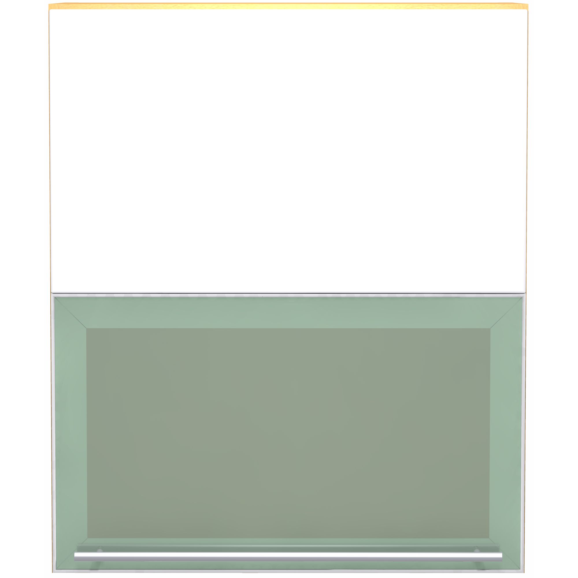 John Lewis FSWVD60/72AL 600mm Bi-Fold Kitchen Glass Wall Unit, White