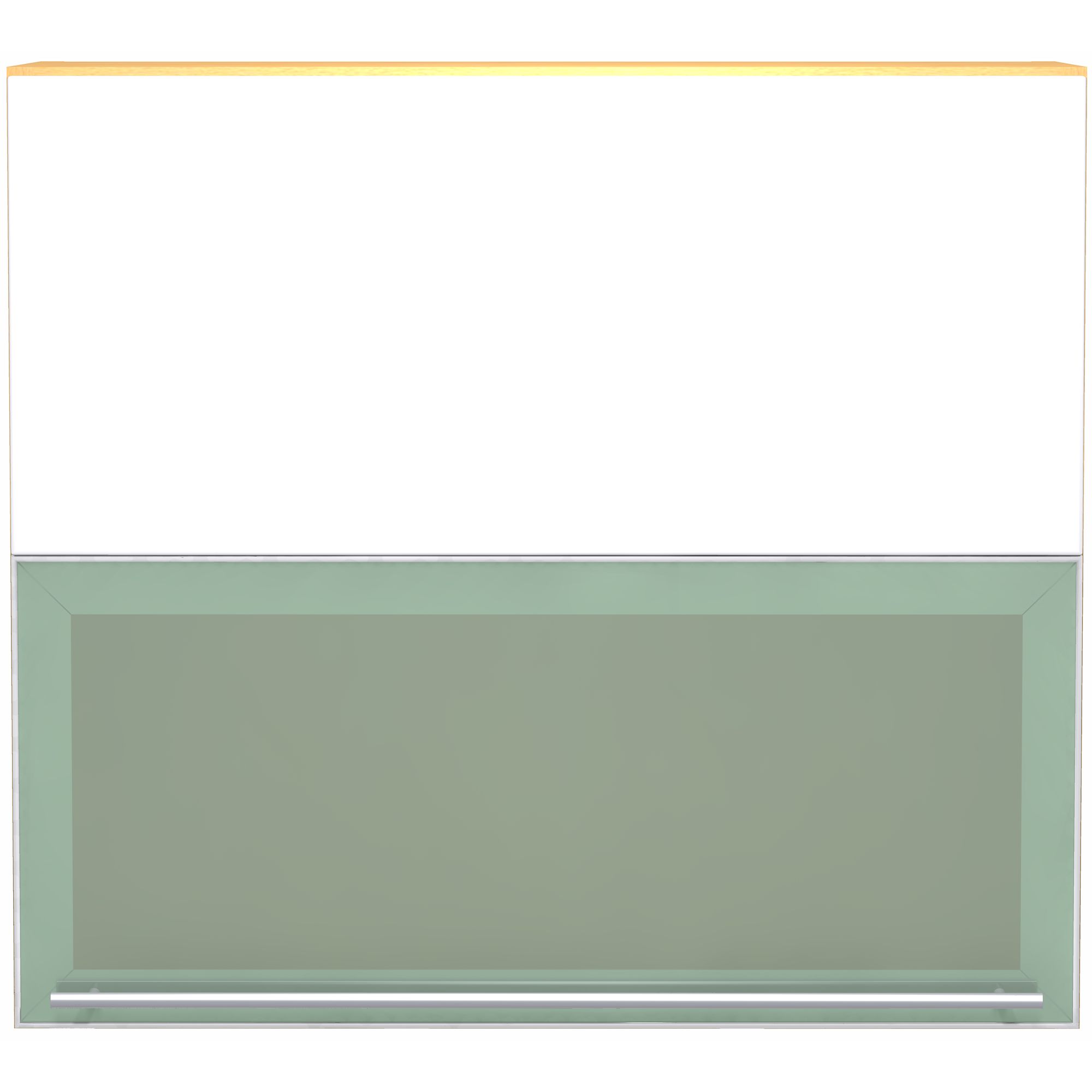 John Lewis FSWVD80/72AL 800mm Bi-Fold Kitchen Glass Wall Unit, White