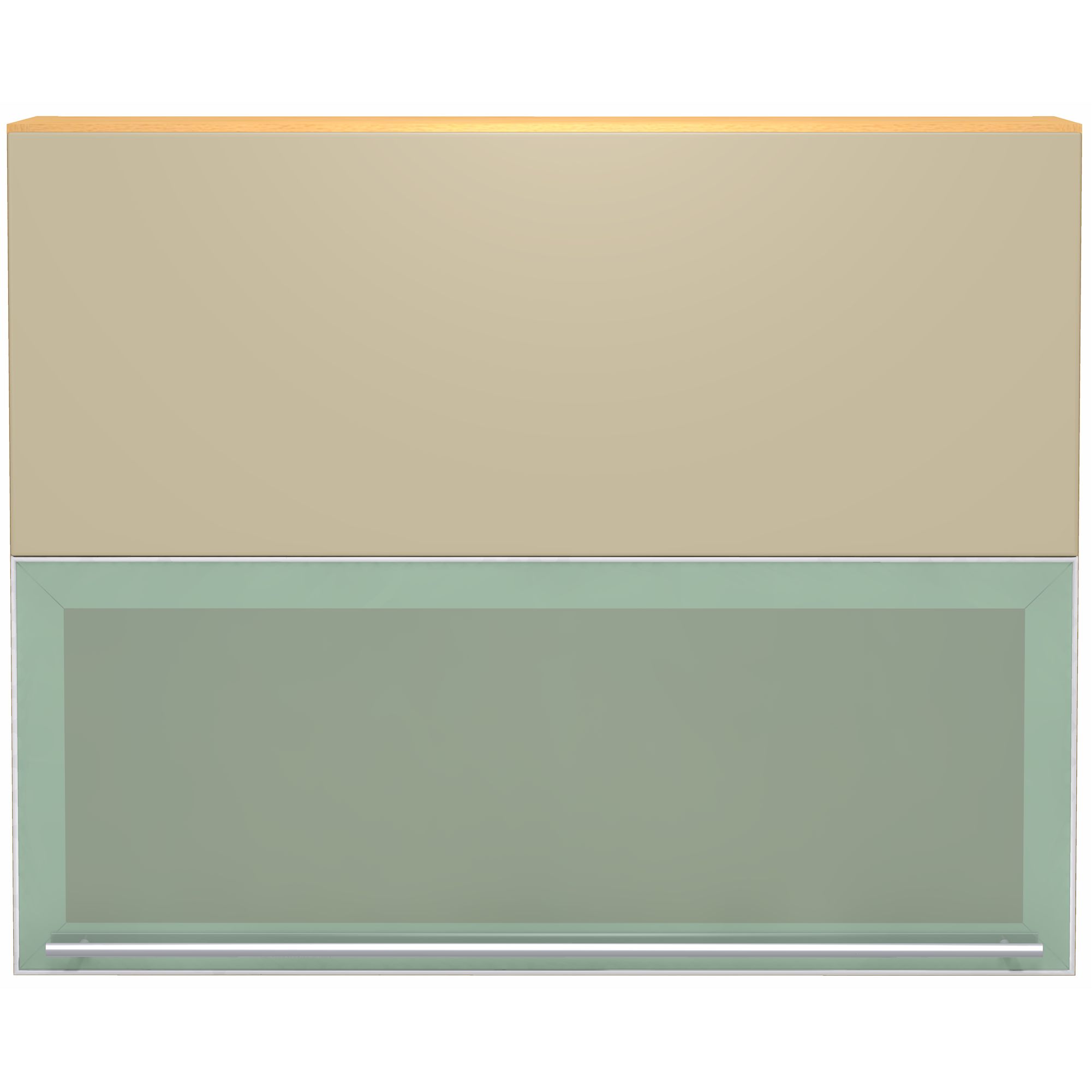 John Lewis FSWVD90/72AL 900mm Bi-Fold Kitchen Glass Wall Unit, Cappuccino