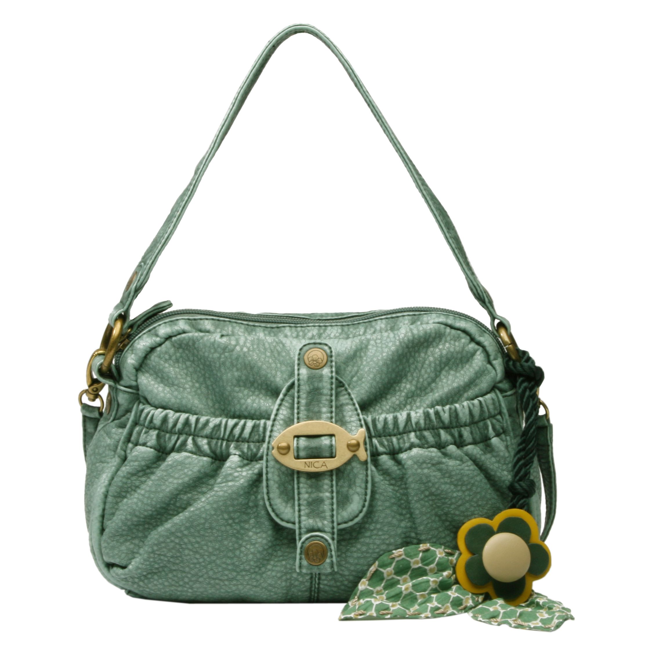 Nica Rowan Flower Charm Across The Body Handbag, Ocean Nica Rowan Flower Charm Across The Body Handbag, Ocean