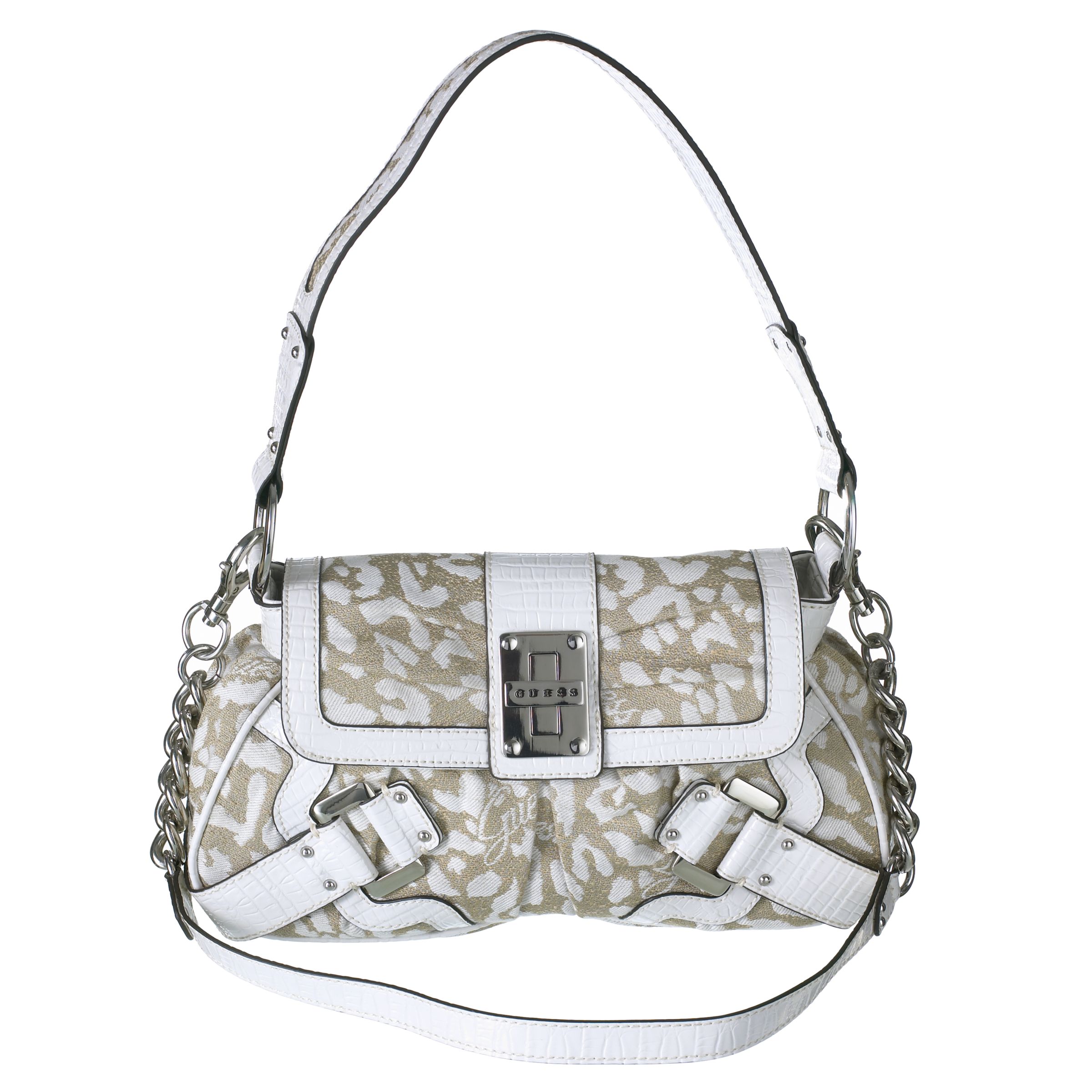 Guess Cheetah Printed & Chain Handbag