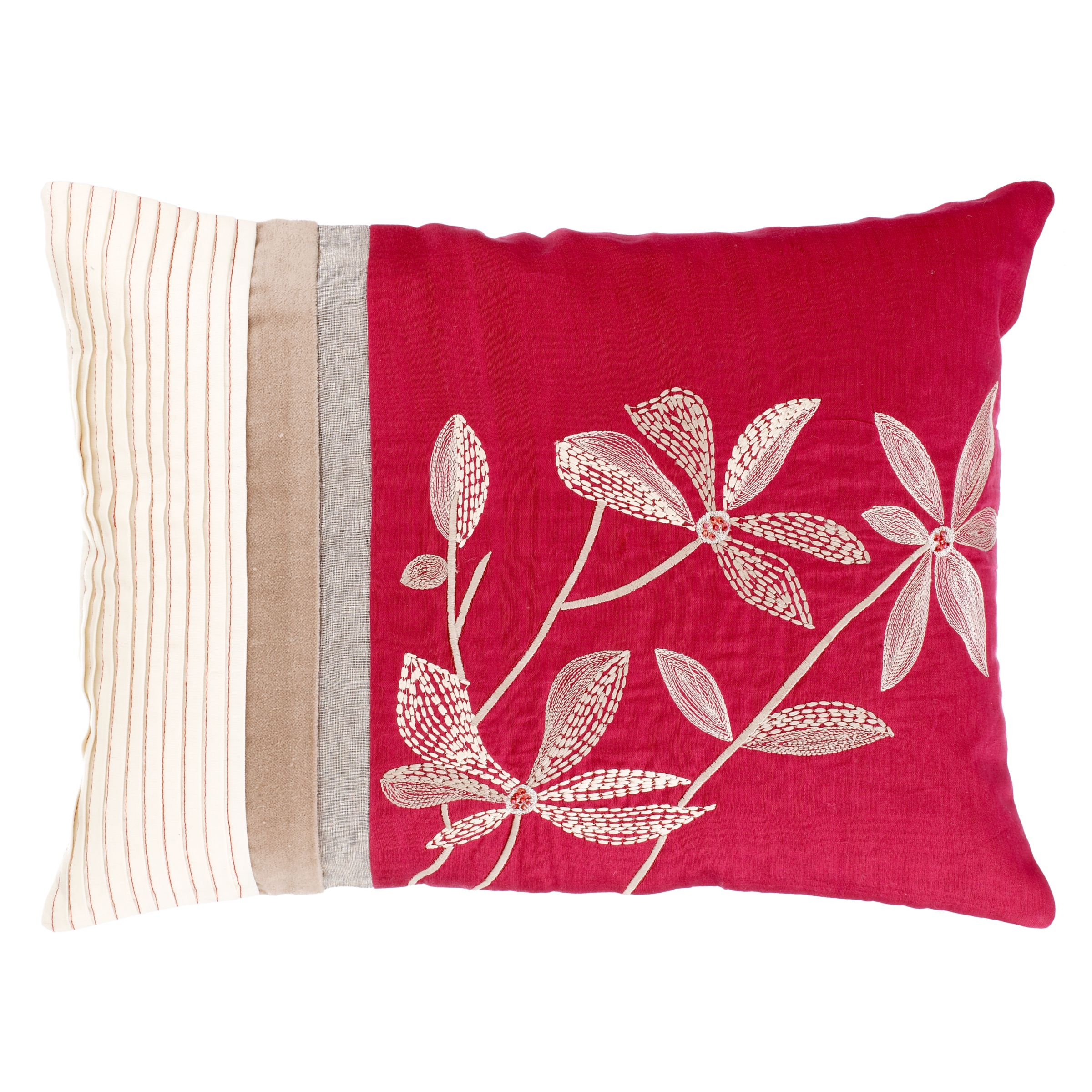 Floral Stems Cushion Pink
