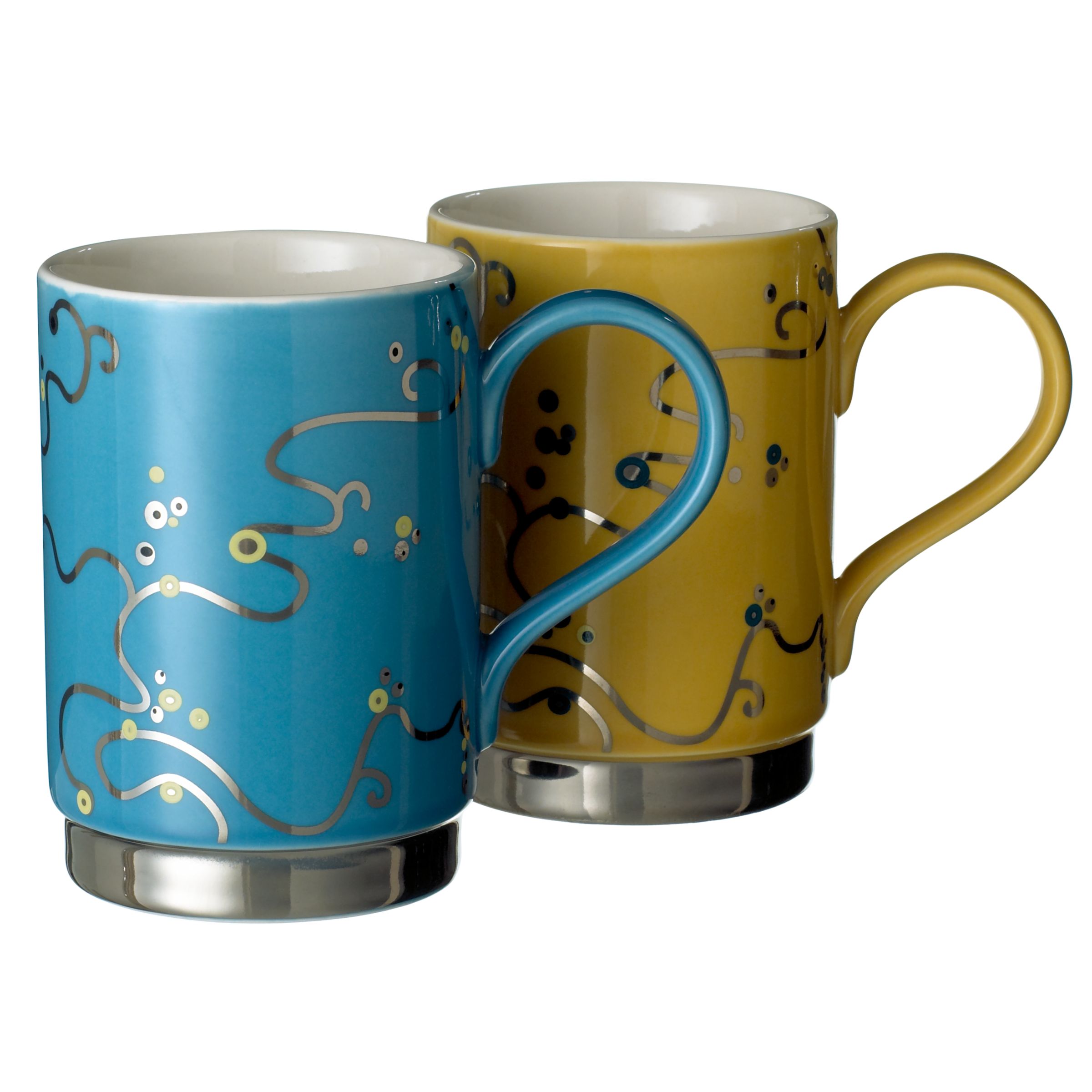 La Cafetiandeacutere Oriental Berry Mugs BlueYellow Pair