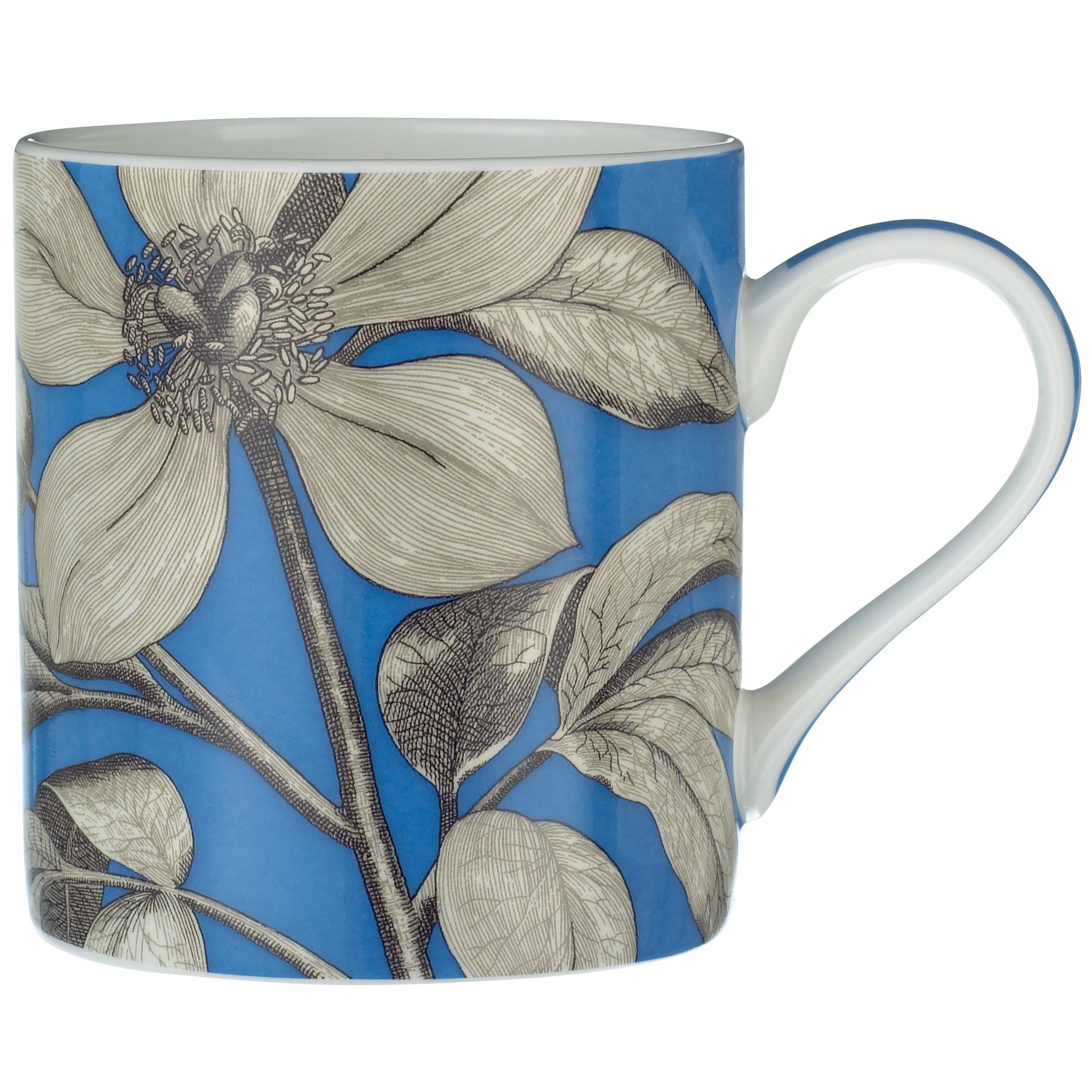 Sanderson Etchings and Roses Mug Cobalt