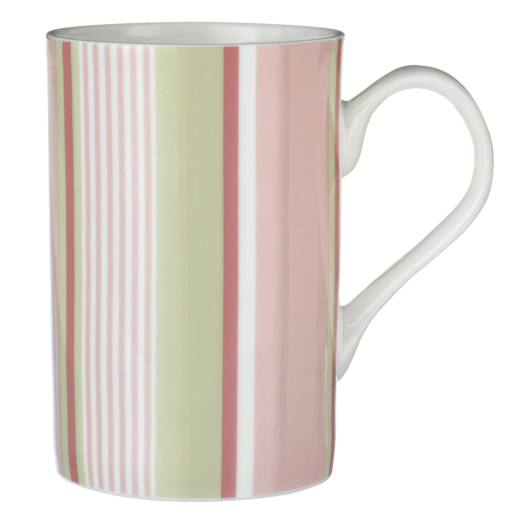 John Lewis Ticking Stripe Mug Pink