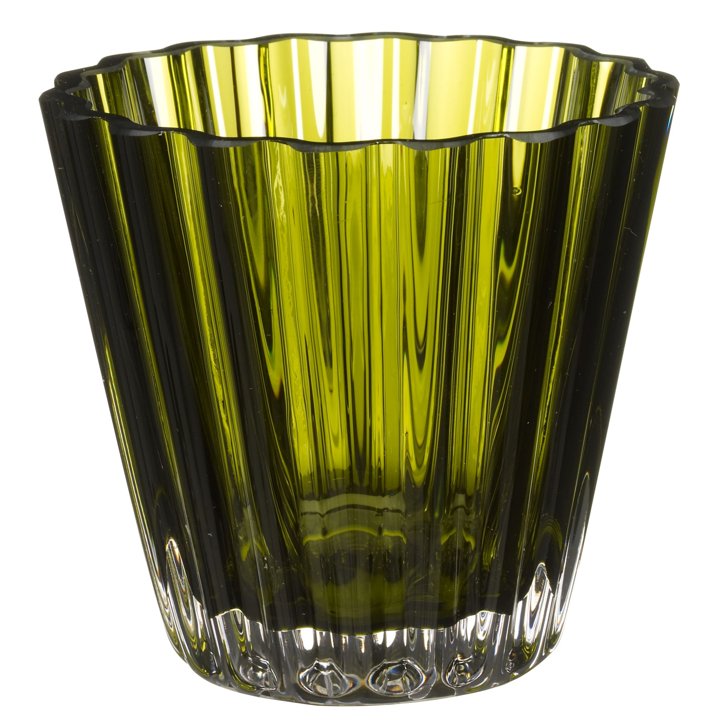 LSA Fluted Conical Tealight Holder, Olive
