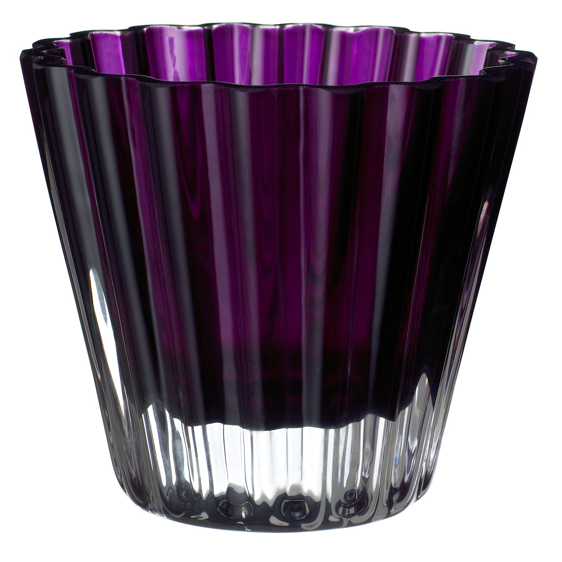 LSA Fluted Conical Tealight Holder, Heather