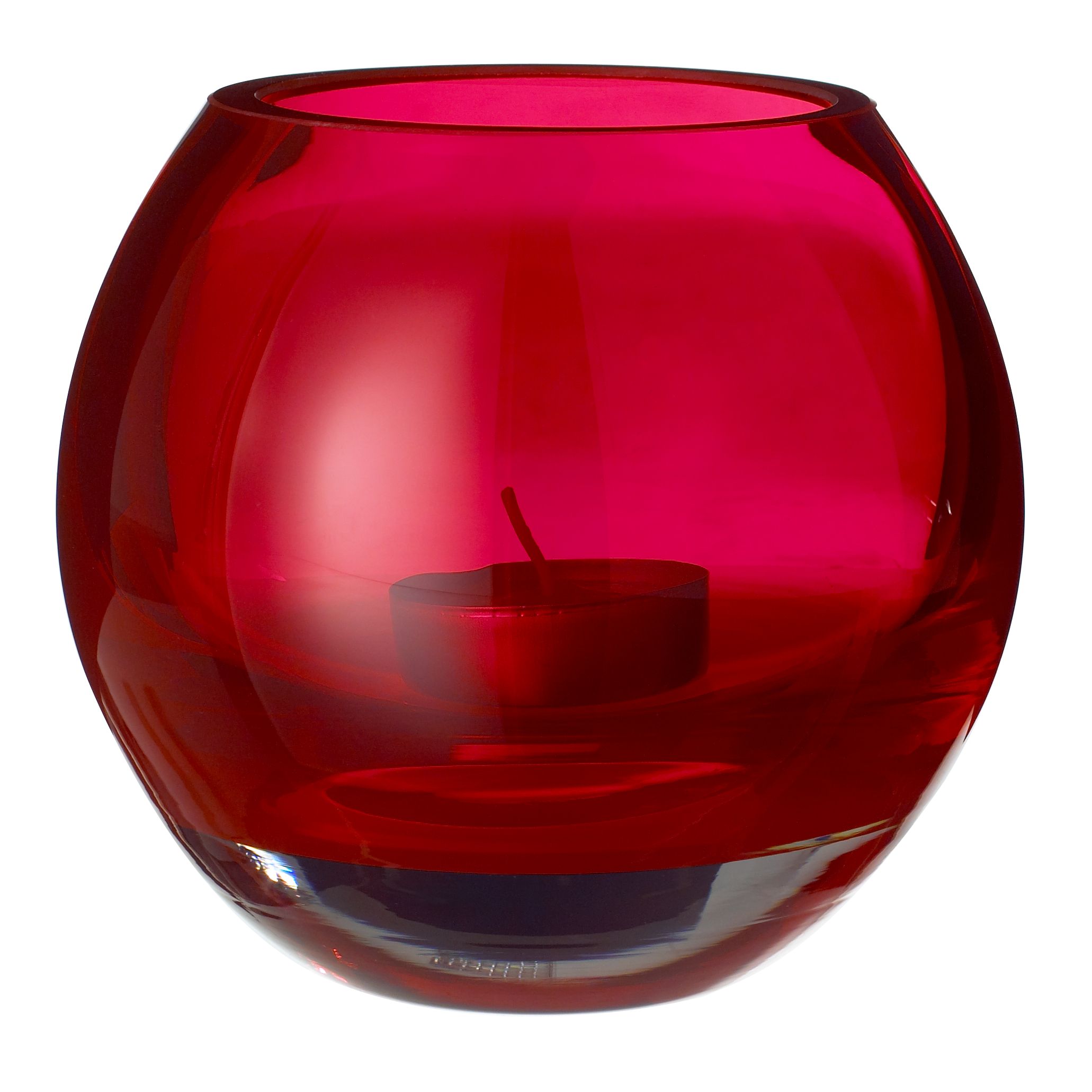 LSA Circa Tealight Holder, Red - John Lewis