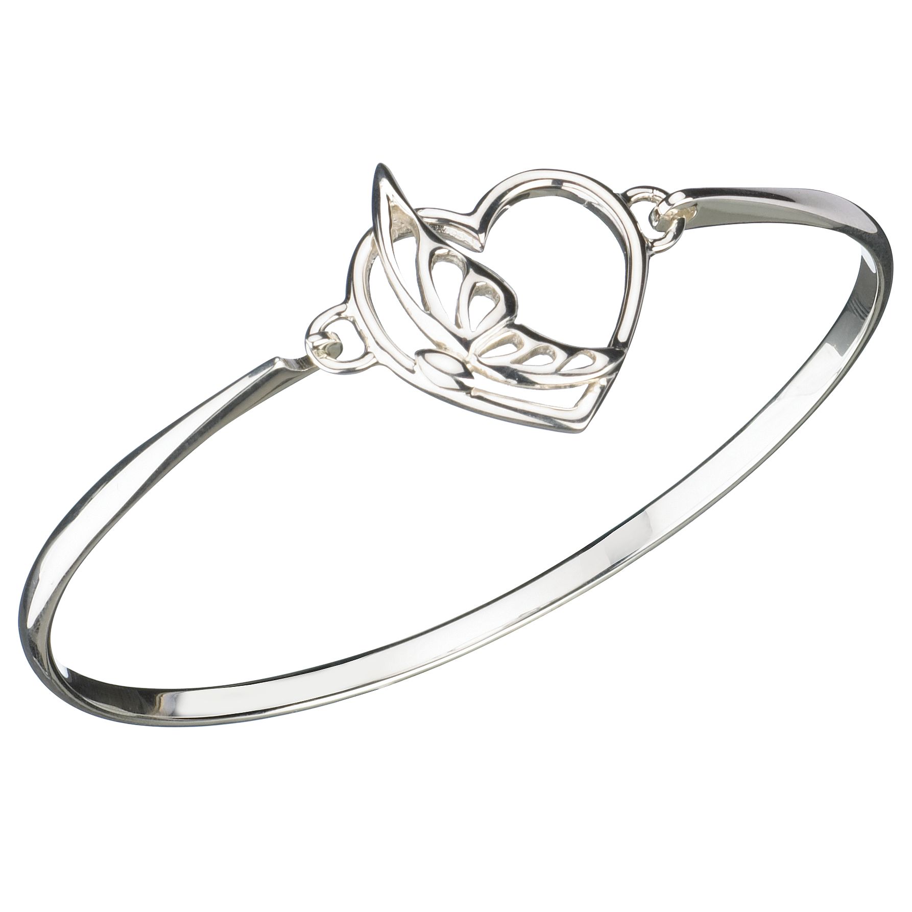 Kit Heath Butterfly and Heart Sterling Silver Bangle