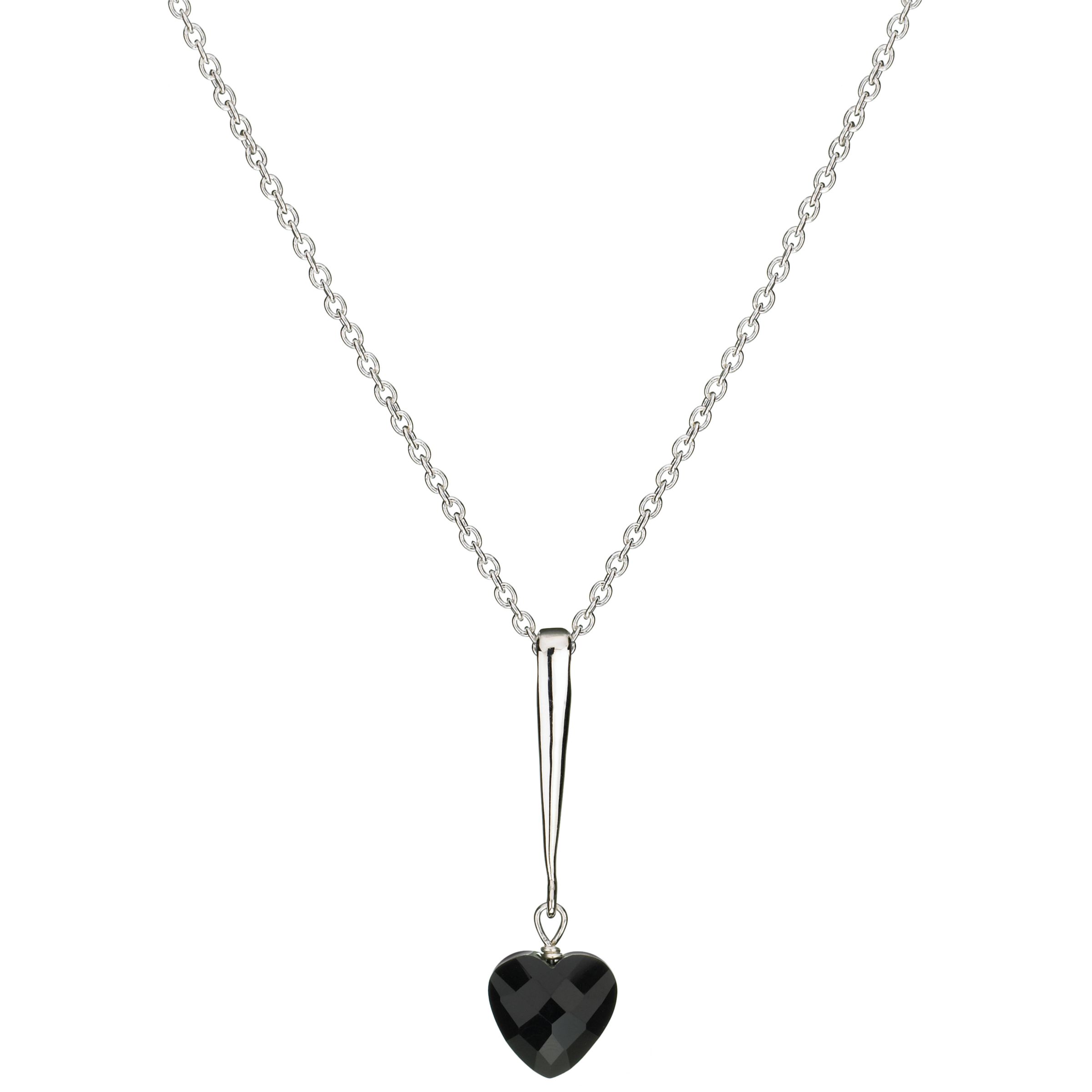 Kit Heath Heart Sterling Silver & Black Agate Necklace