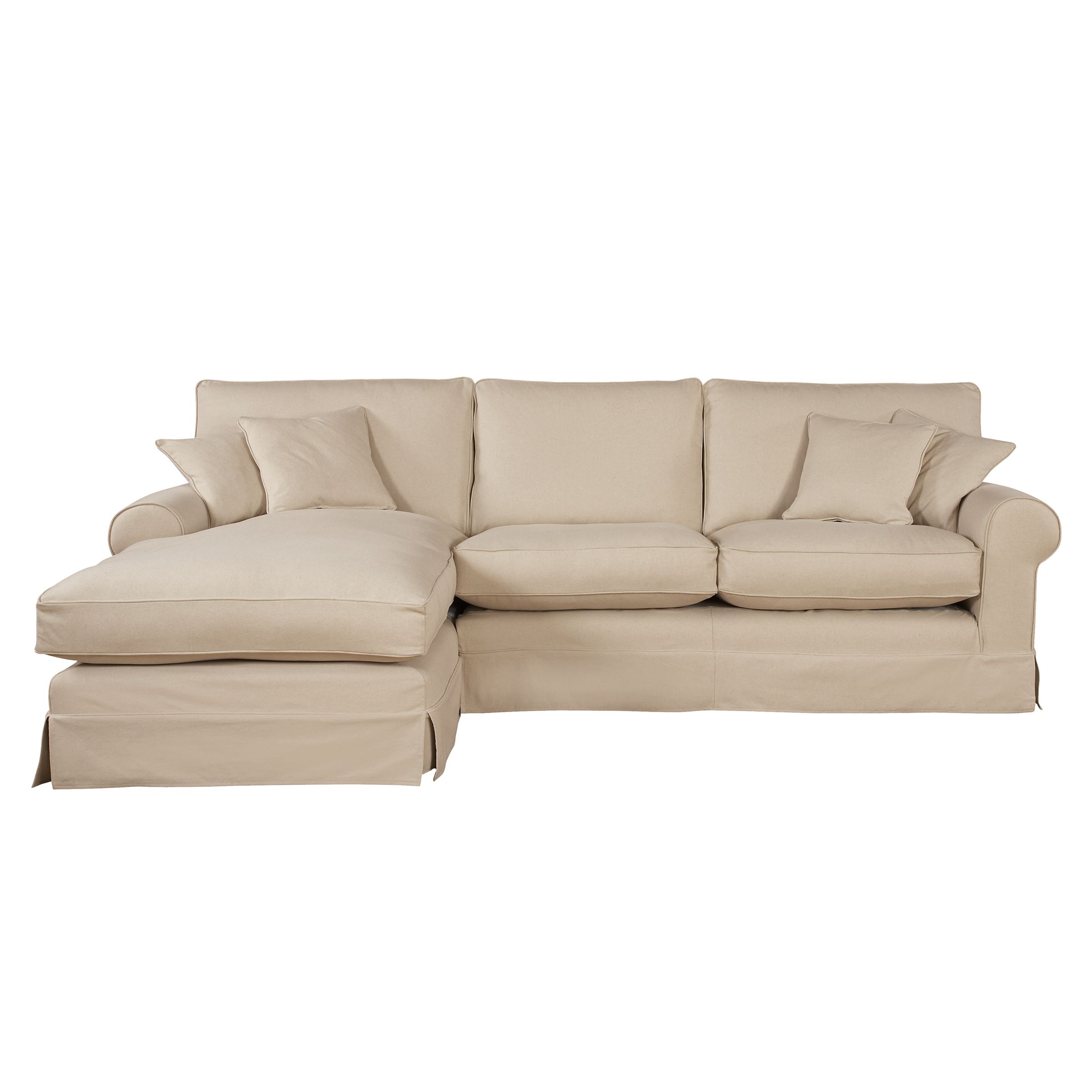 John Lewis Padstow Chaise End Sofa, Left Facing, Cream, width 278cm