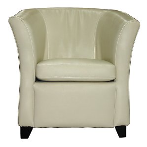 Romeo Leather Club Chair, Ivory