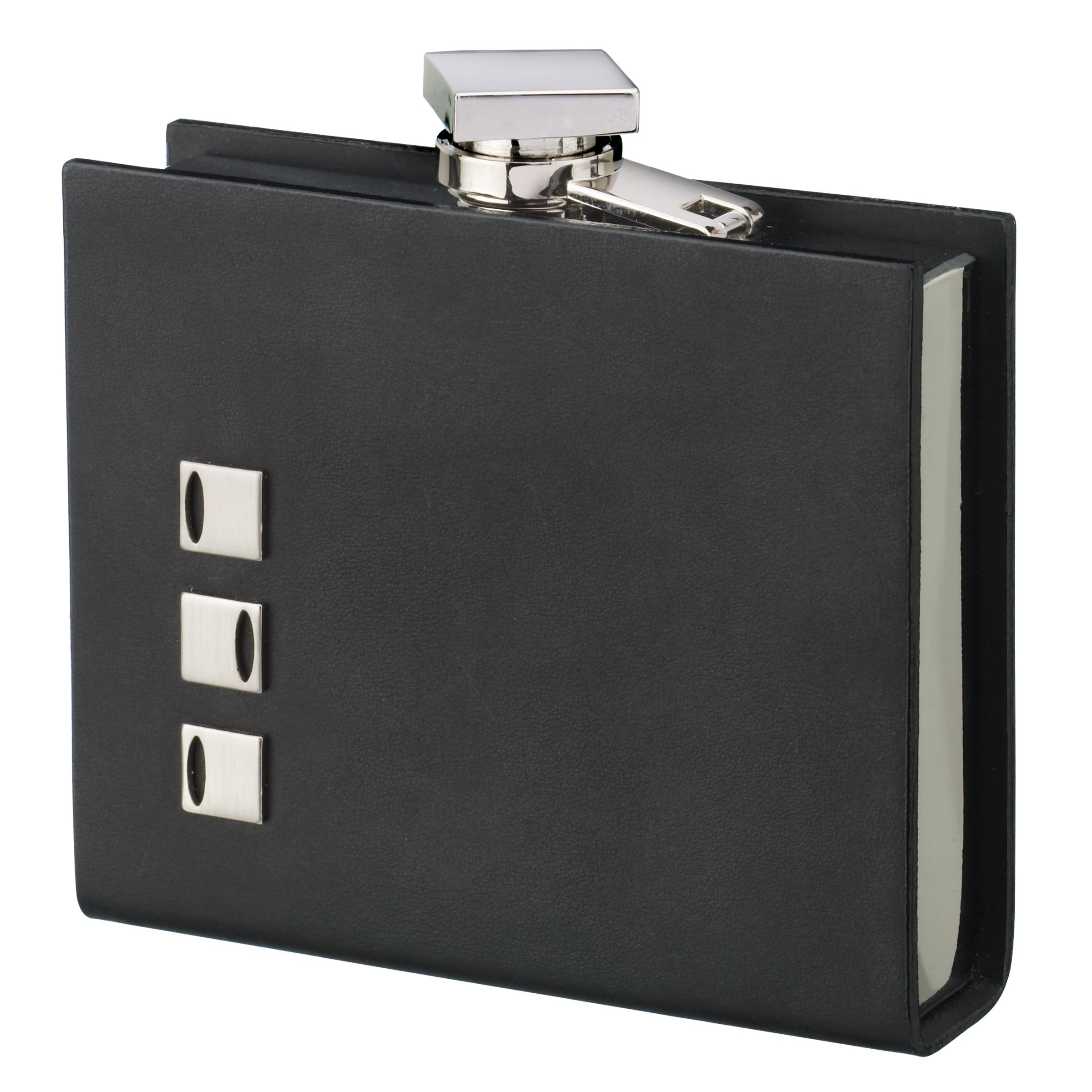 Leather Hip Flask, Black