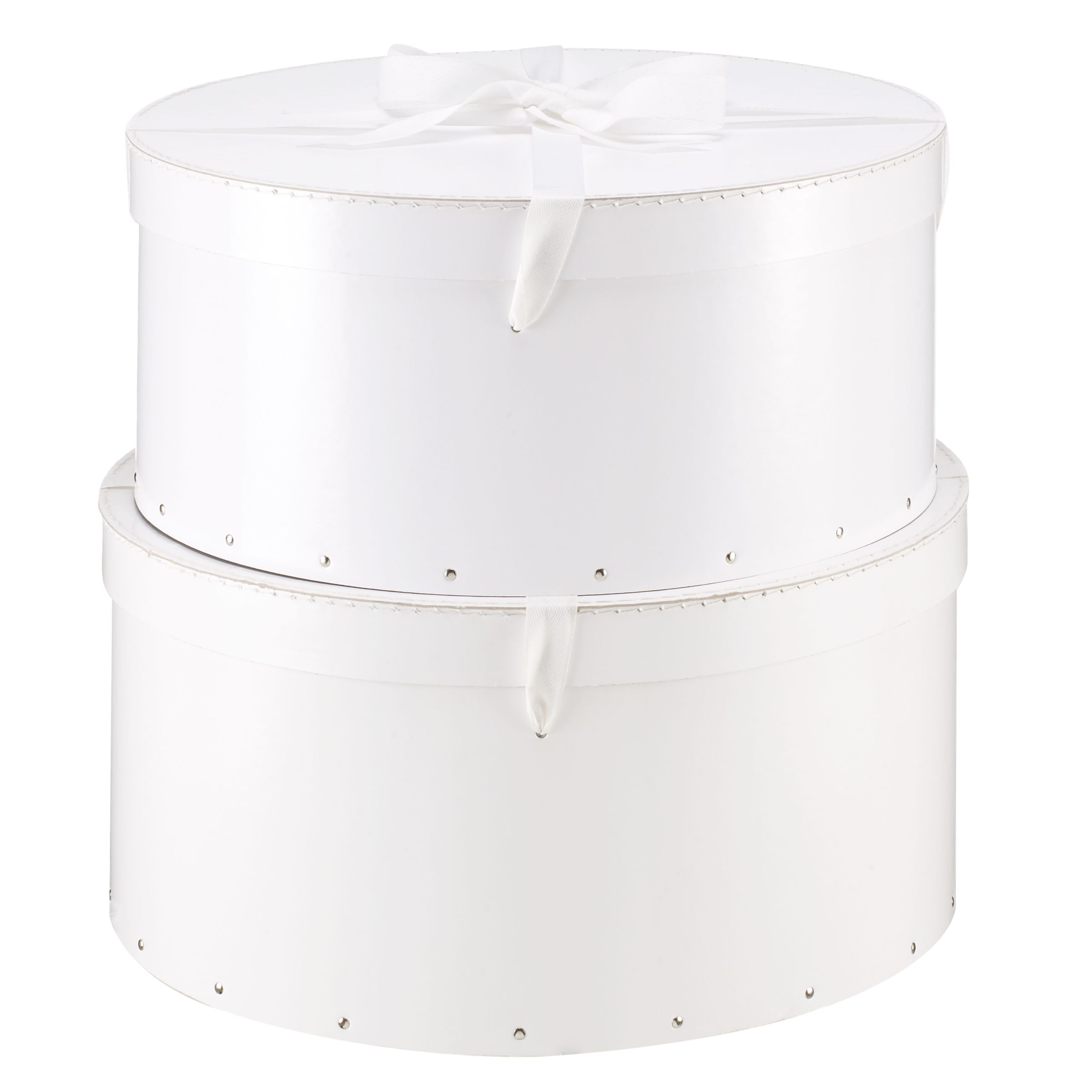 Hat Box Set of 2 White