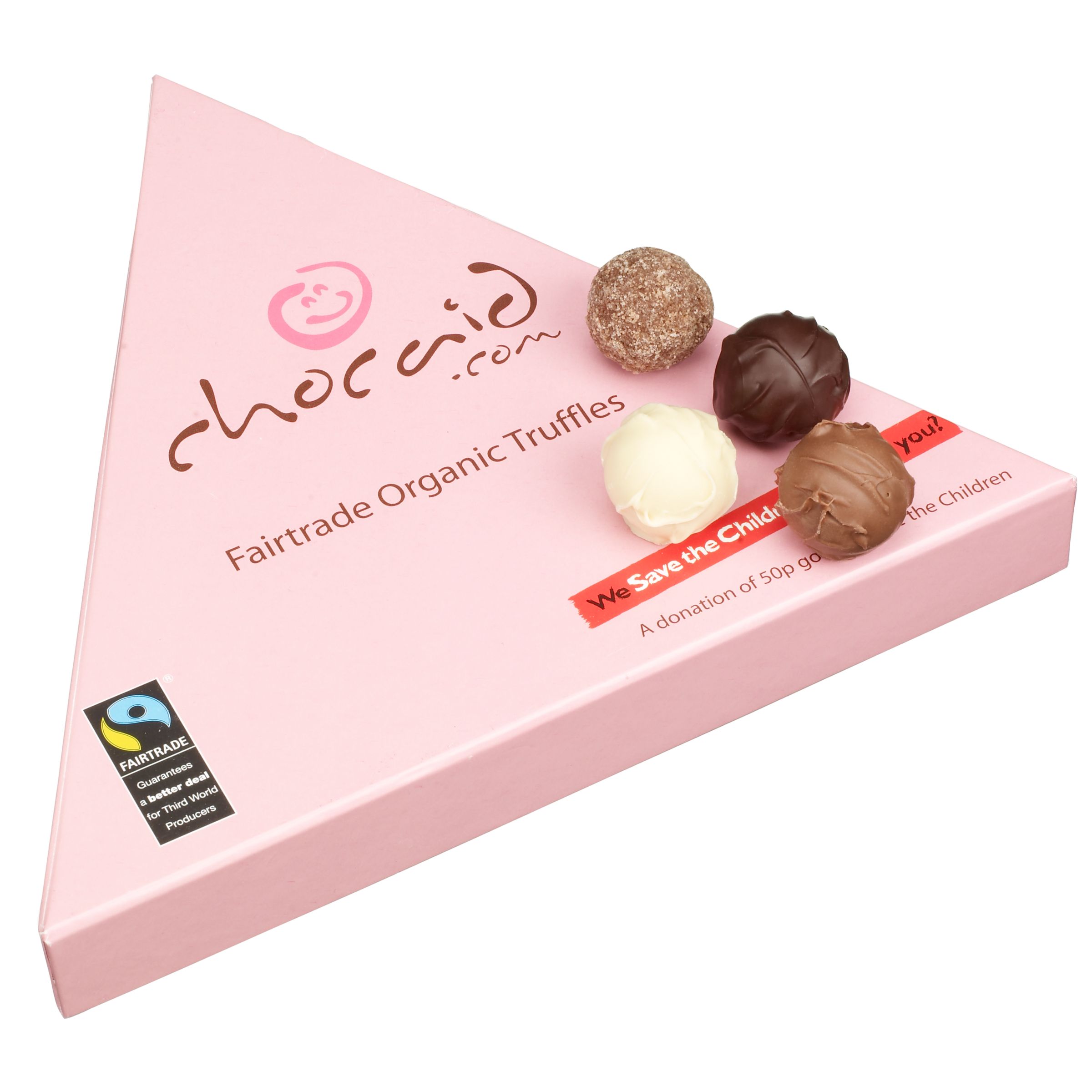 Chocaid Fairtrade Chocolate Truffle Pink Triangle, 375g Chocaid Fairtrade Chocolate Truffle Pink Triangle, 375g