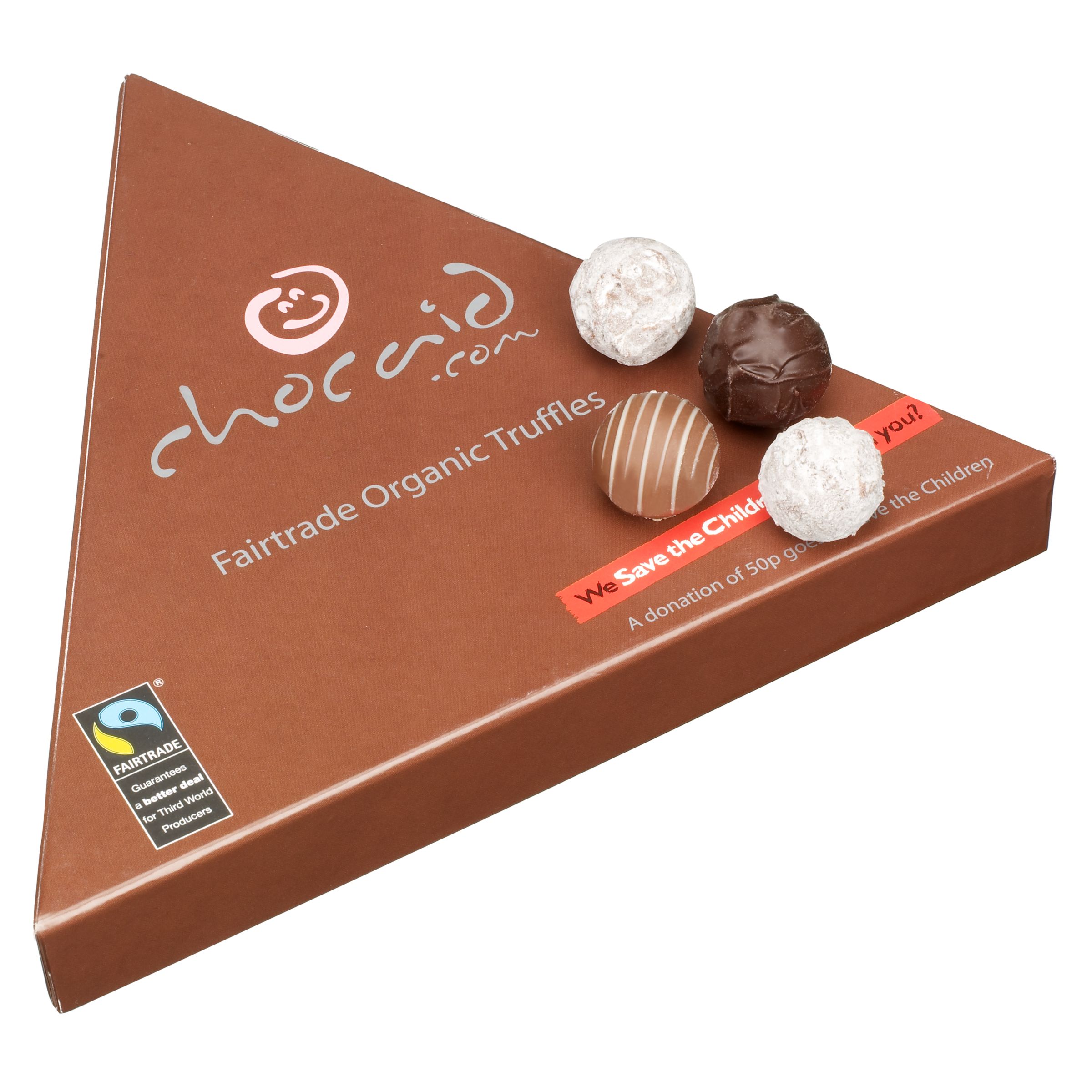 Chocaid Fairtrade Chocolate Truffle Brown Triangle, 375g Chocaid Fairtrade Chocolate Truffle Brown Triangle, 375g
