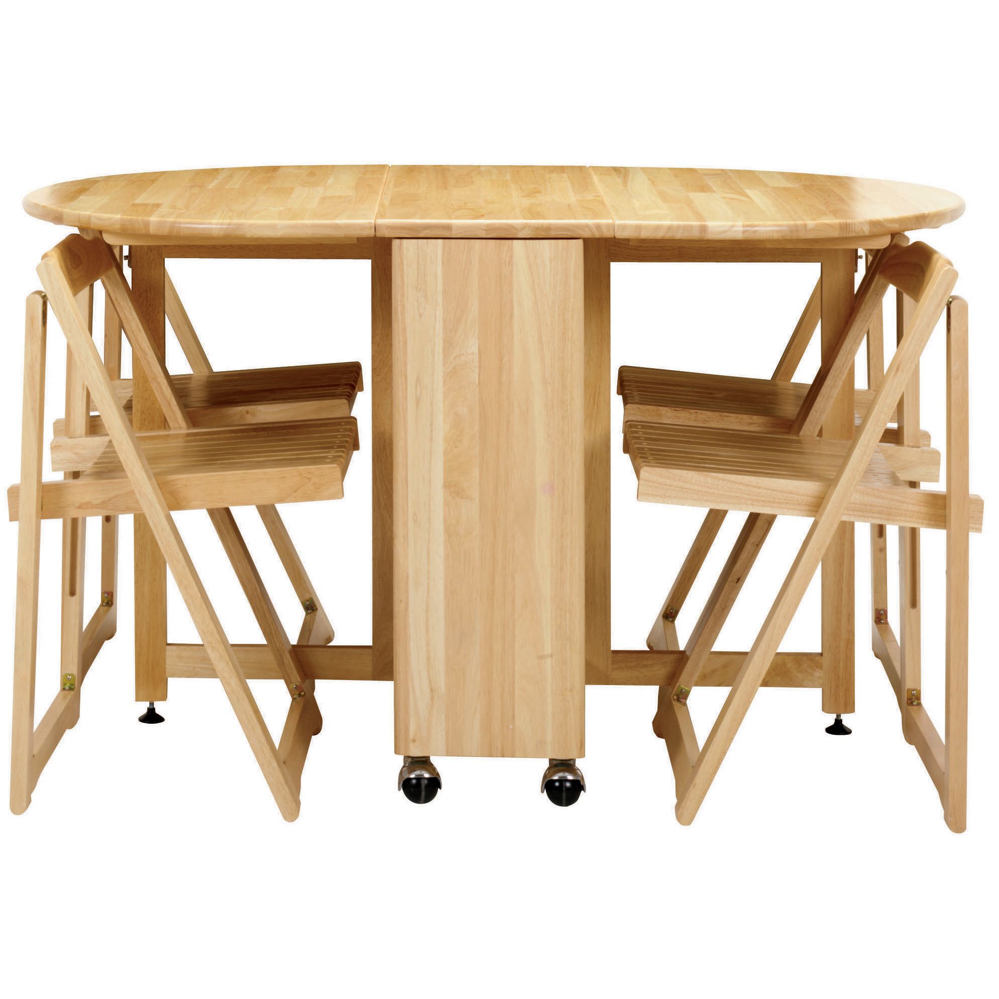 John Lewis Butterfly Folding Table and Four Chairs, Light Wood at JohnLewis