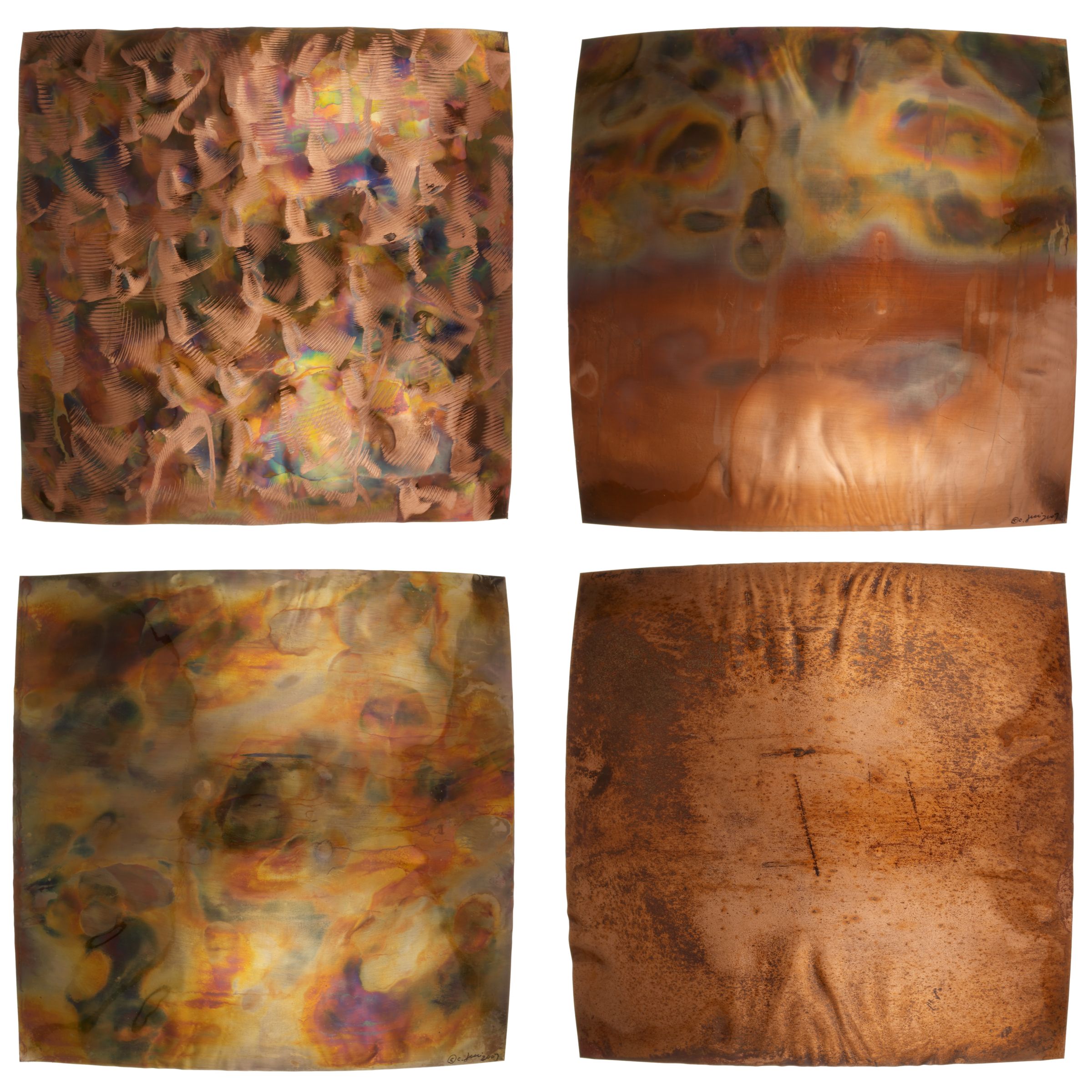 Warm Squares Wall Sculptures Set of 4