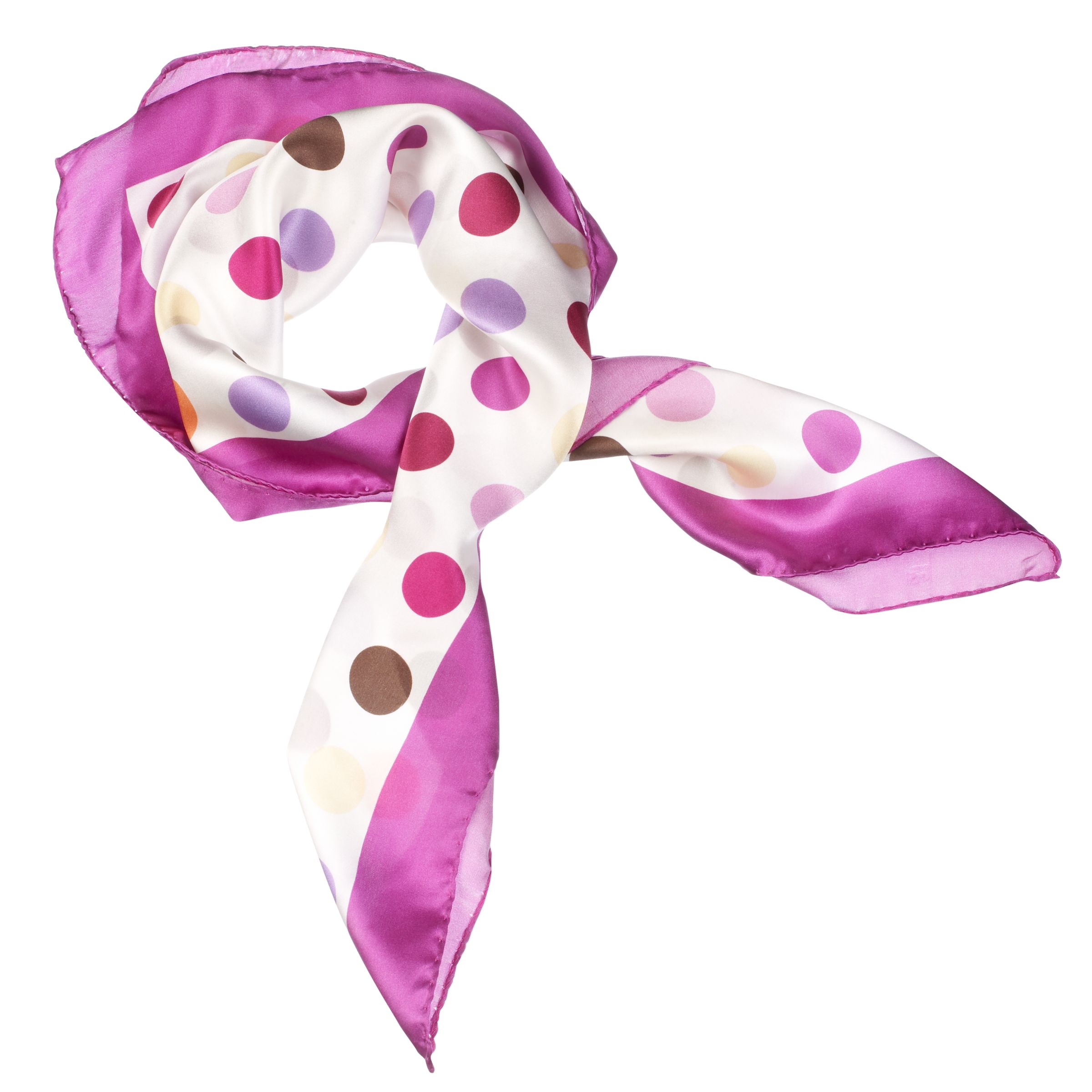 John Lewis Polka Dot Silk Scarf, Purple